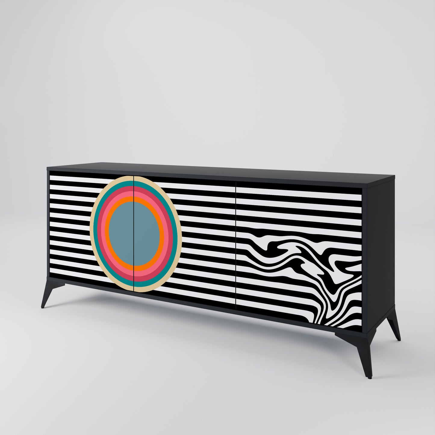 SPECTRA SHOWCASE 3-Door Sideboard in Black Finish