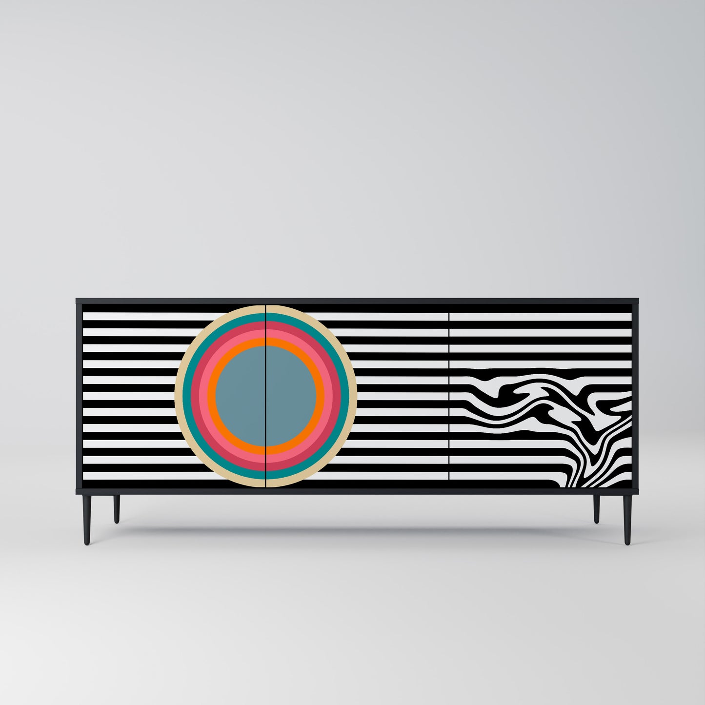 SPECTRA SHOWCASE 3-Door Sideboard in Black Finish
