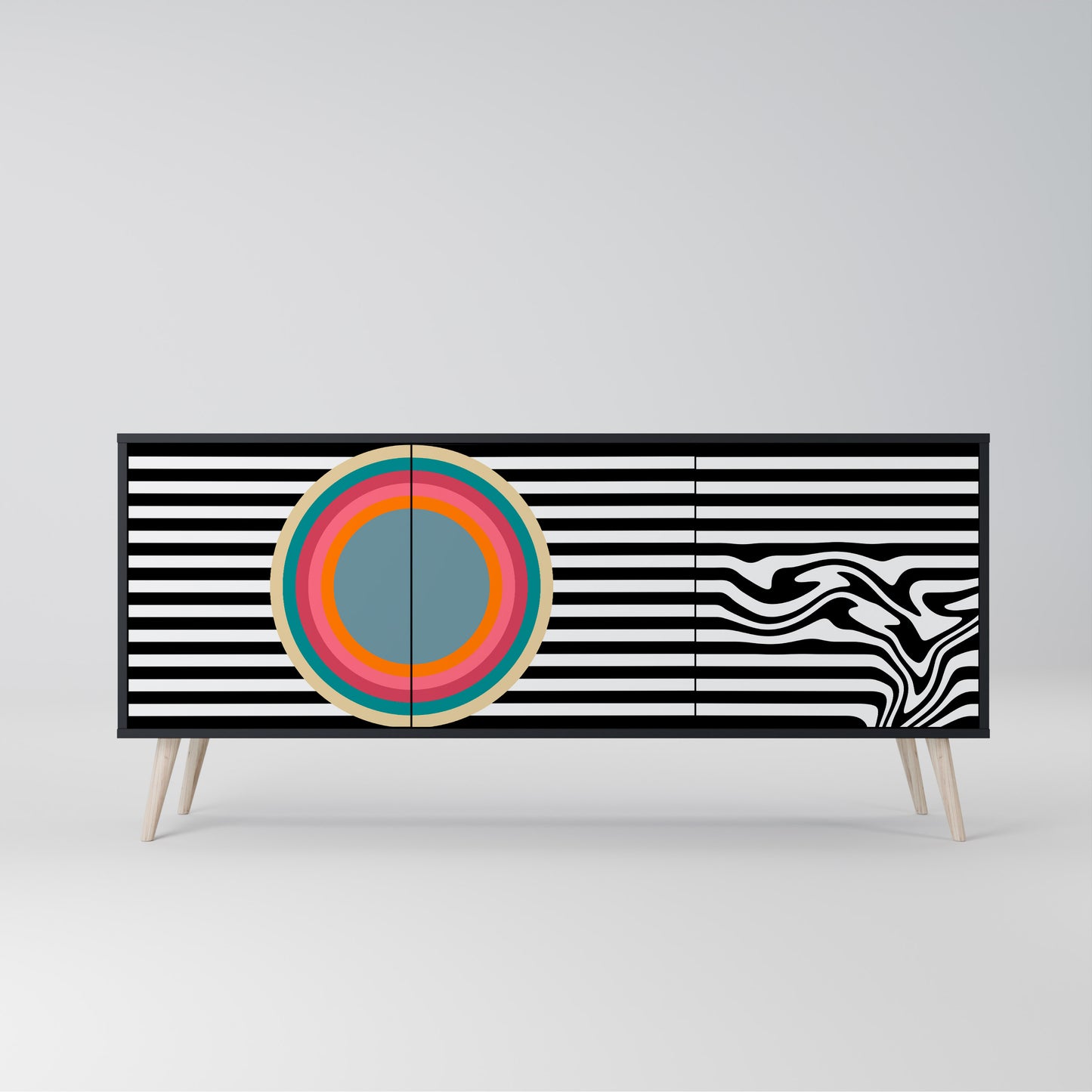 SPECTRA SHOWCASE 3-Door Sideboard in Black Finish