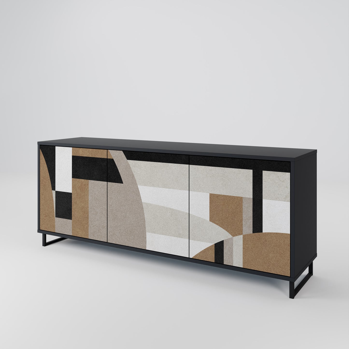 DELICATE MEMENTO 3-Door Sideboard in Black Finish