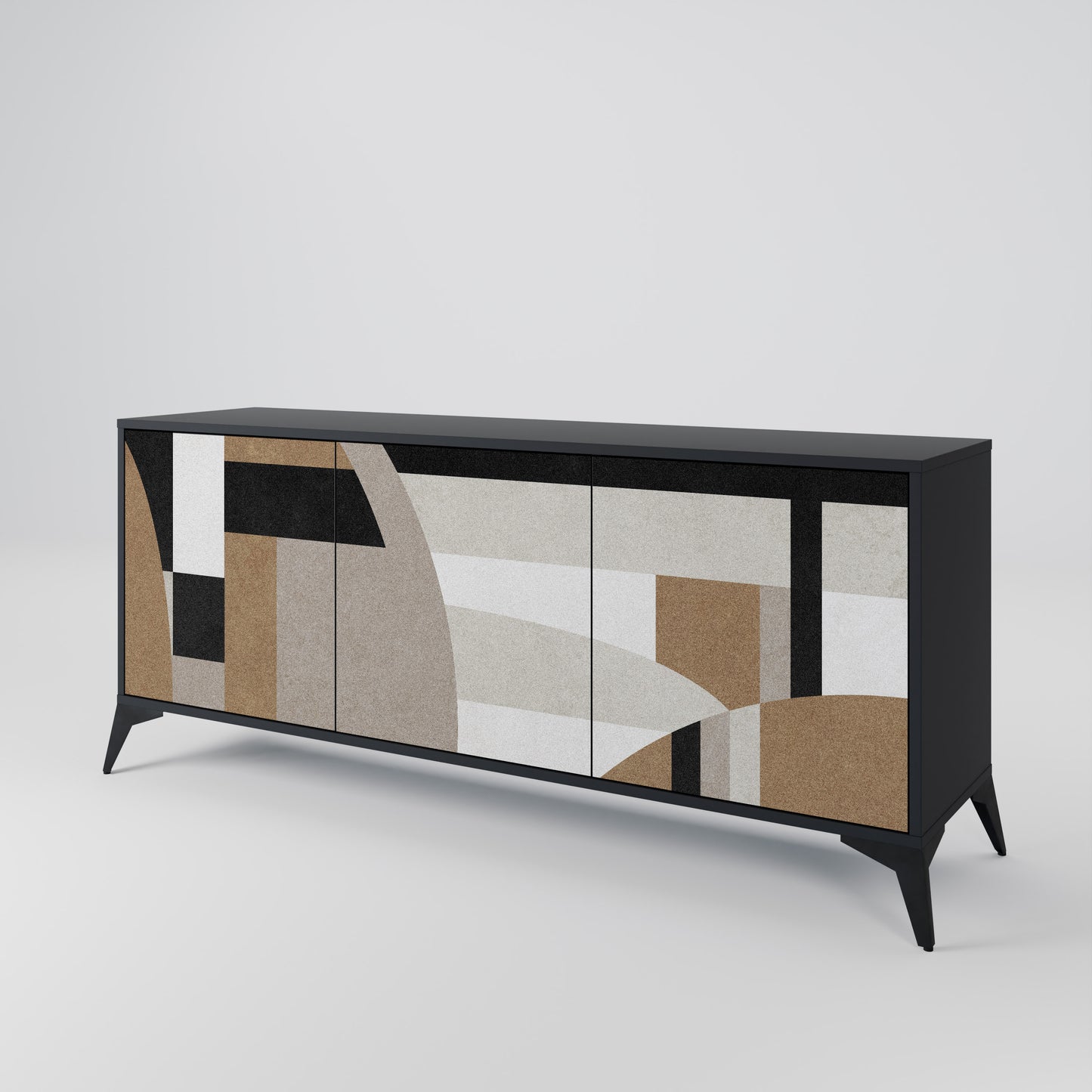 DELICATE MEMENTO 3-Door Sideboard in Black Finish