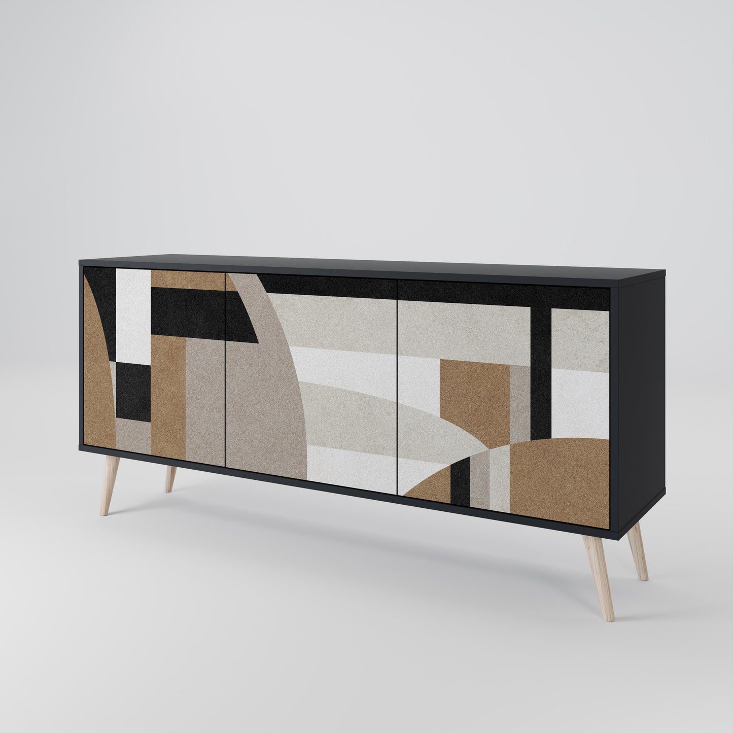 DELICATE MEMENTO 3-Door Sideboard in Black Finish