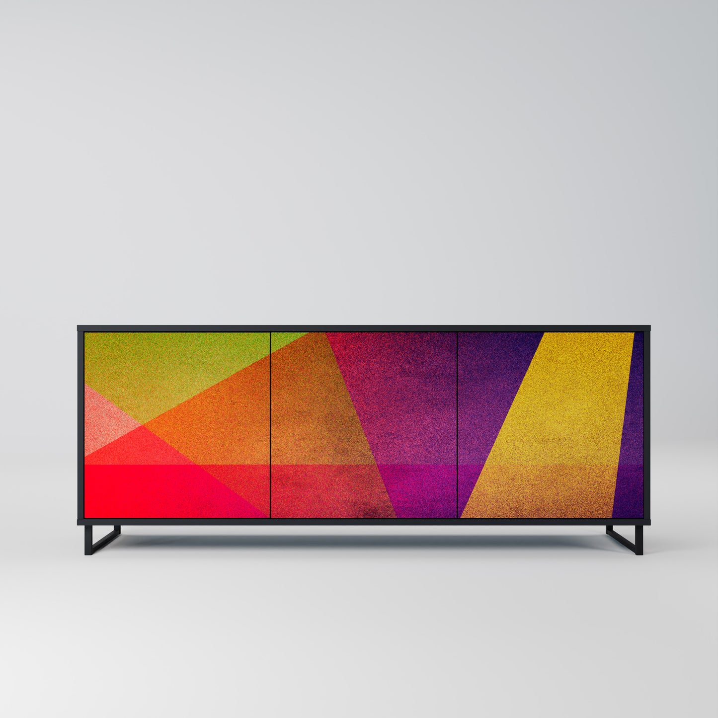 VIVID GEOMETRY 3-dörrars skänk i svart finish