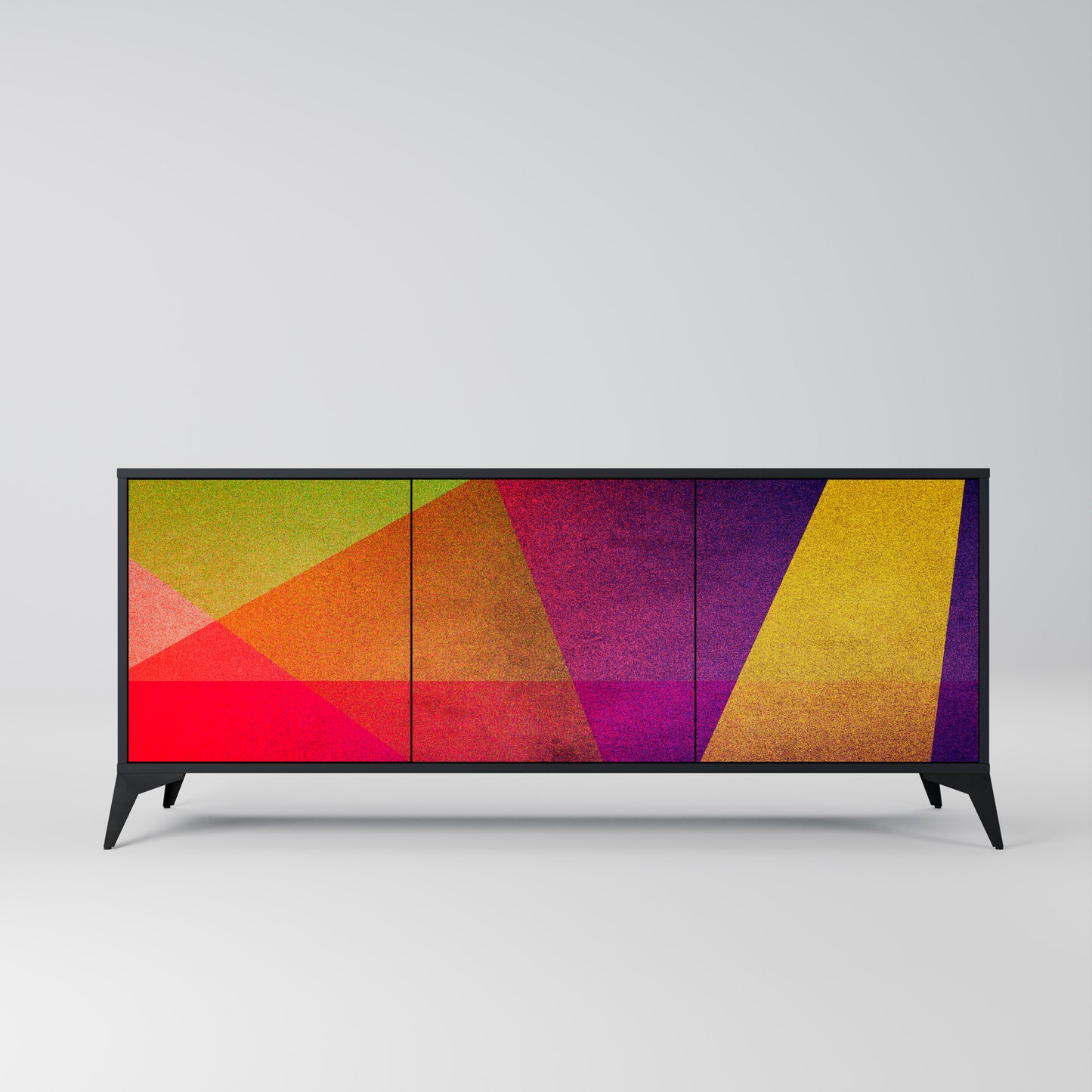 VIVID GEOMETRY 3-dörrars skänk i svart finish
