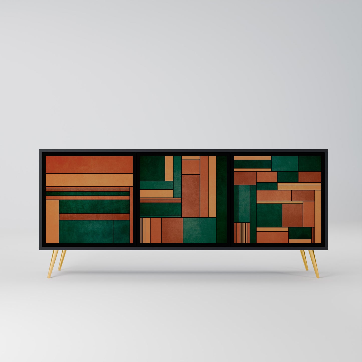 EARTHY FIGURES 3-dörrars skänk i svart finish