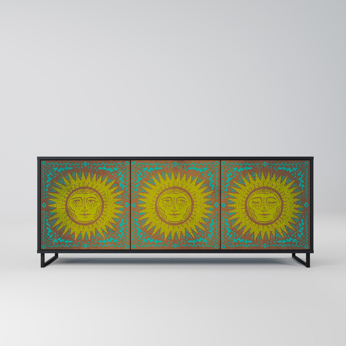 SUNSHINE EULOGY 3-Door Sideboard in Black Finish