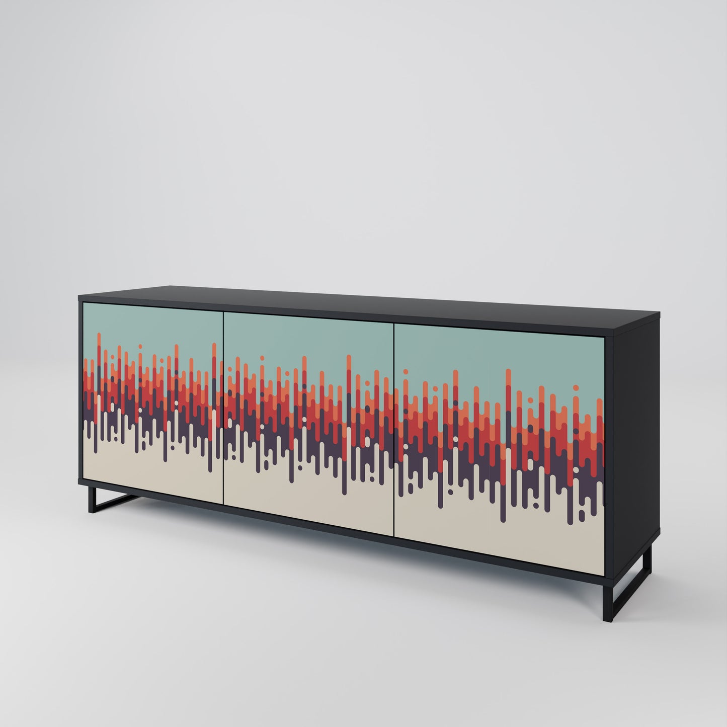 CHROMA CONTOURS 3-Door Sideboard in Black Finish