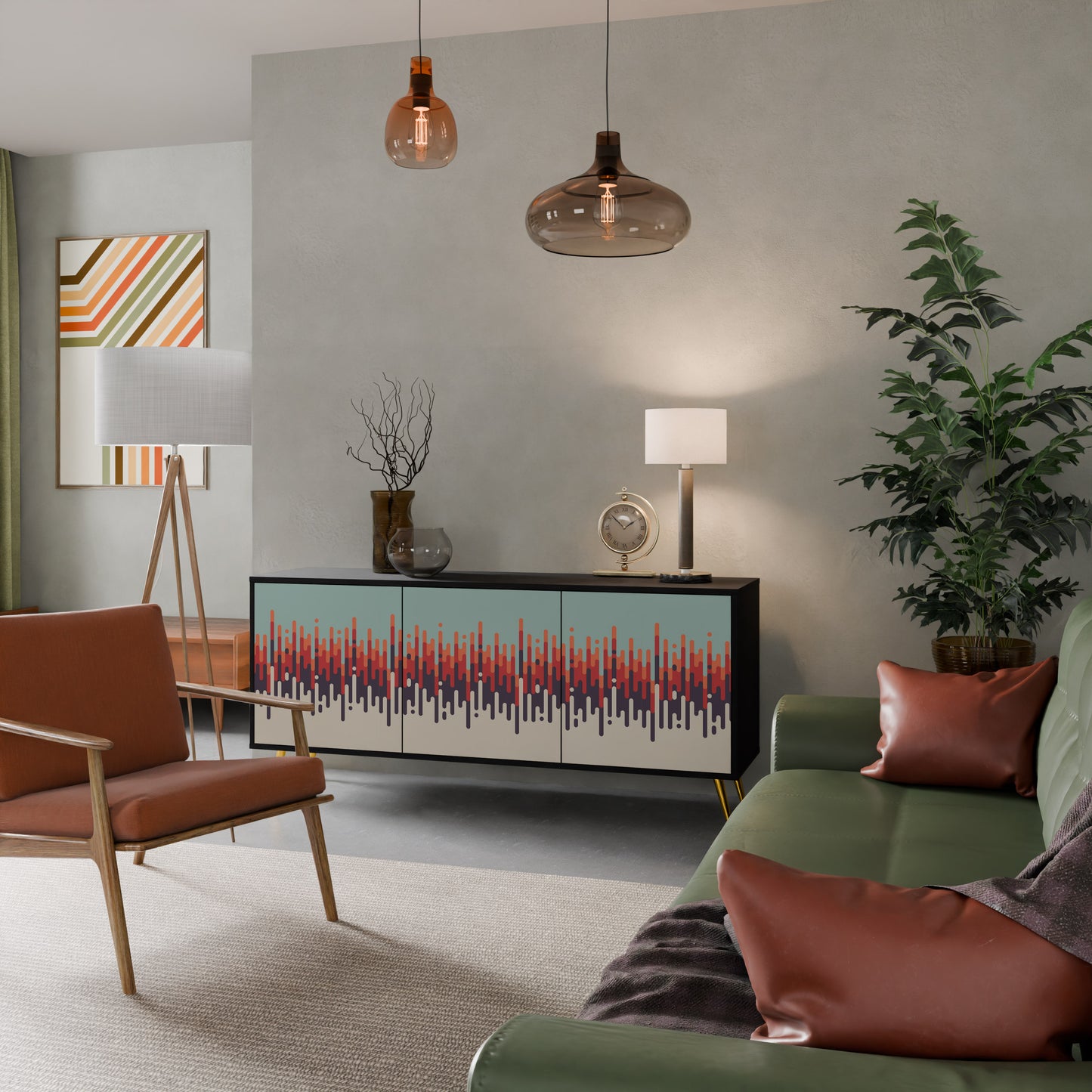 CHROMA CONTOURS 3-Door Sideboard in Black Finish