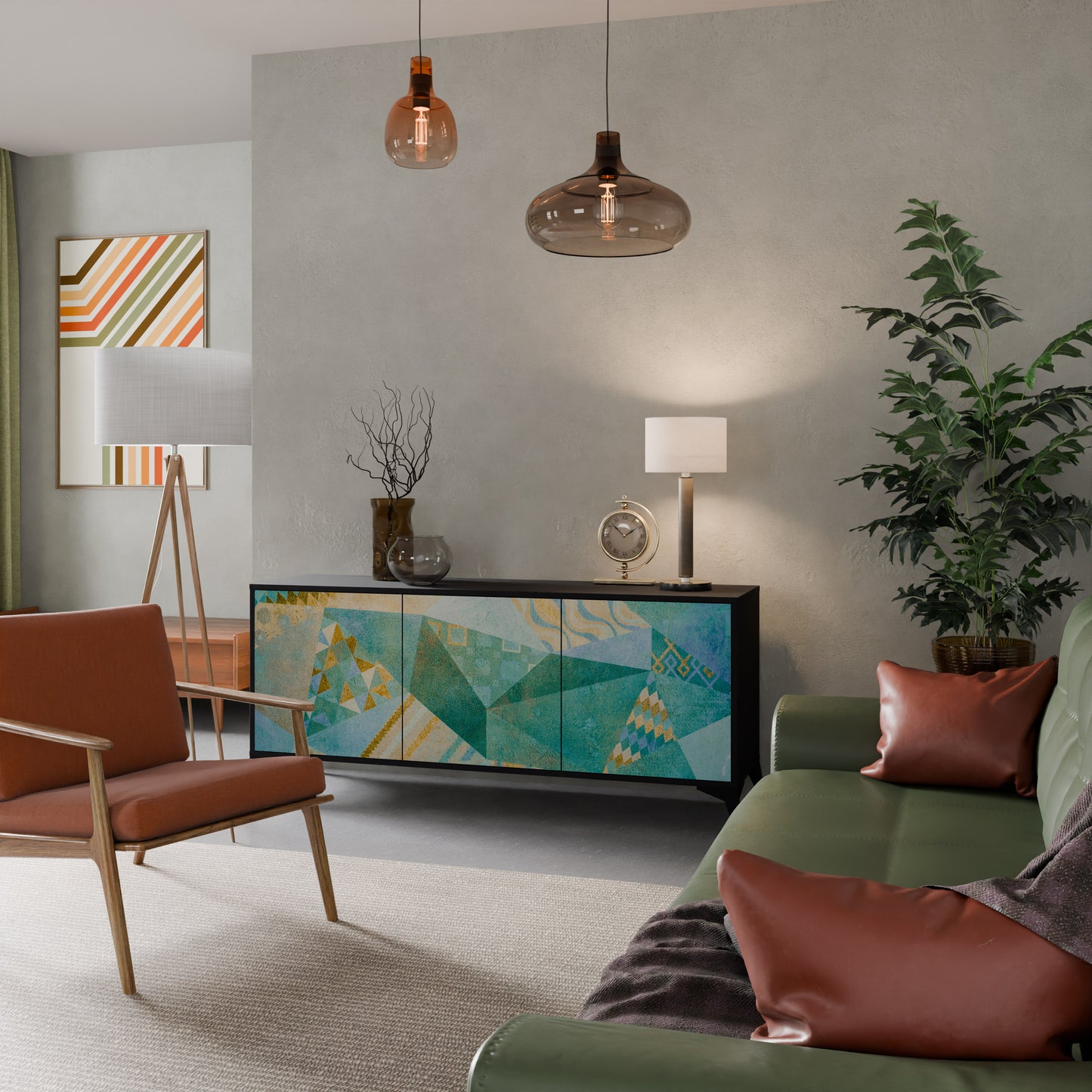 SPECTRUM SPLENDOR 3-dörrars skänk i svart finish