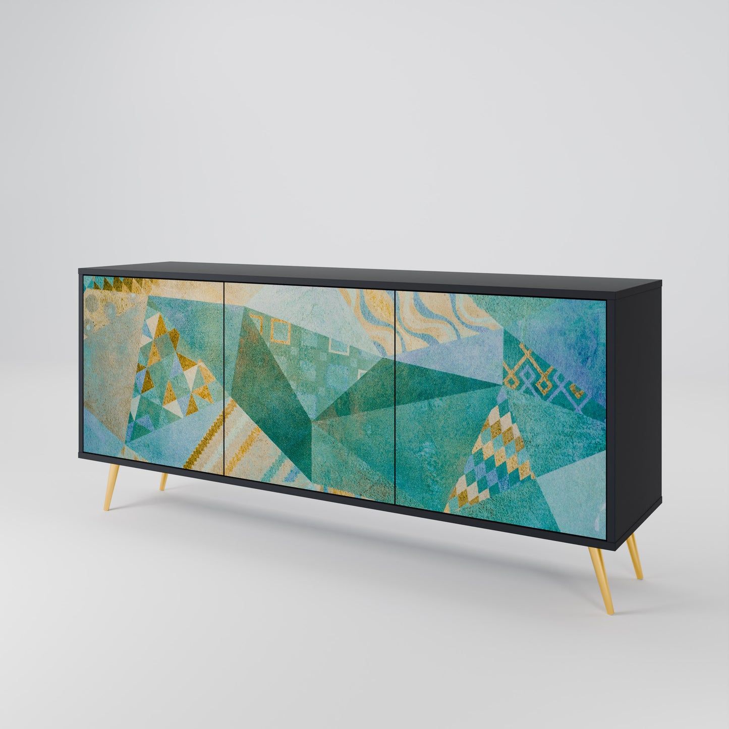 SPECTRUM SPLENDOR 3-dörrars skänk i svart finish