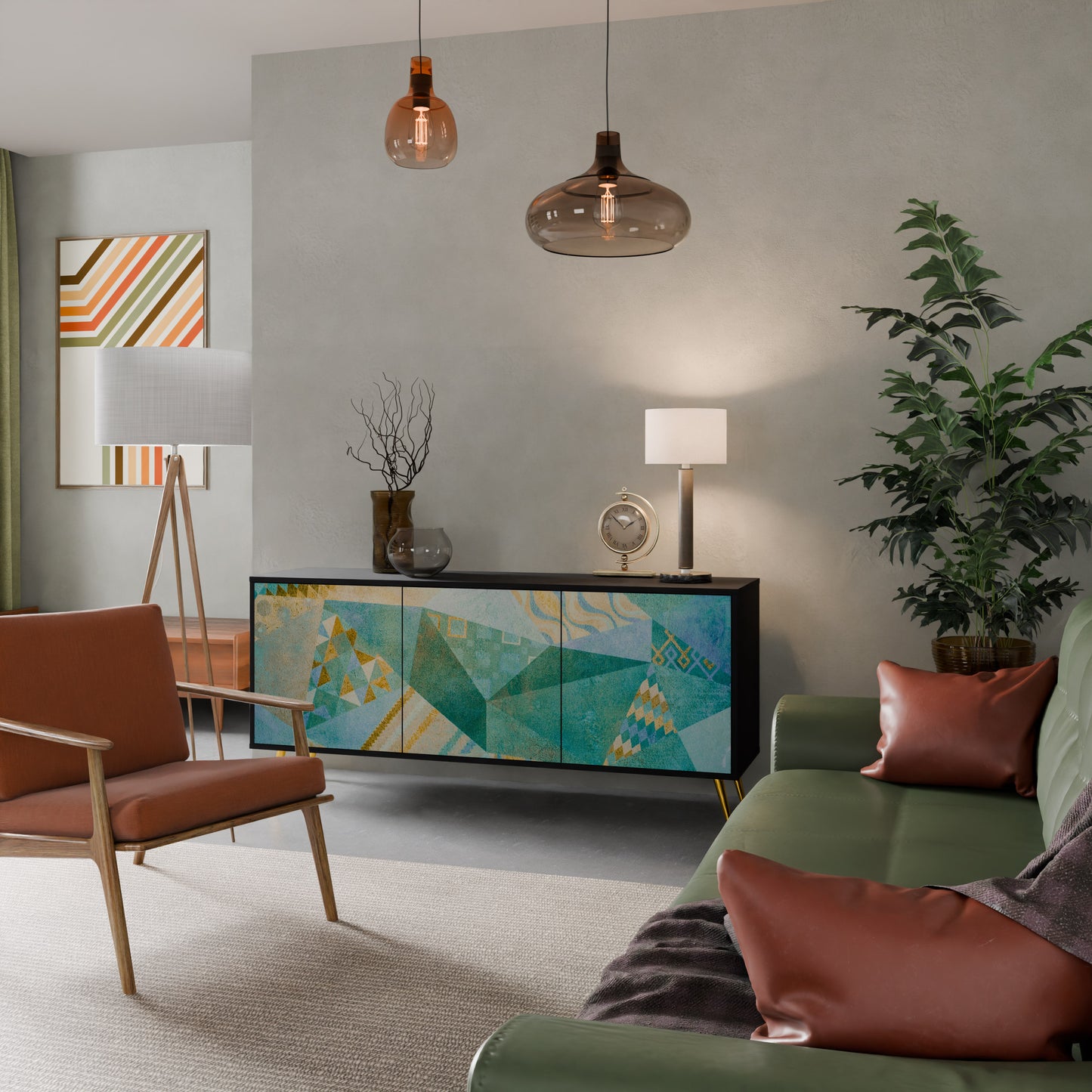 SPECTRUM SPLENDOR 3-dörrars skänk i svart finish