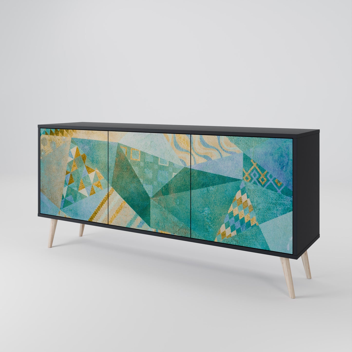 SPECTRUM SPLENDOR 3-dörrars skänk i svart finish