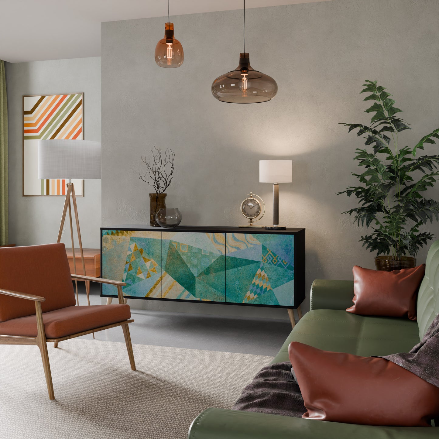 SPECTRUM SPLENDOR 3-dörrars skänk i svart finish