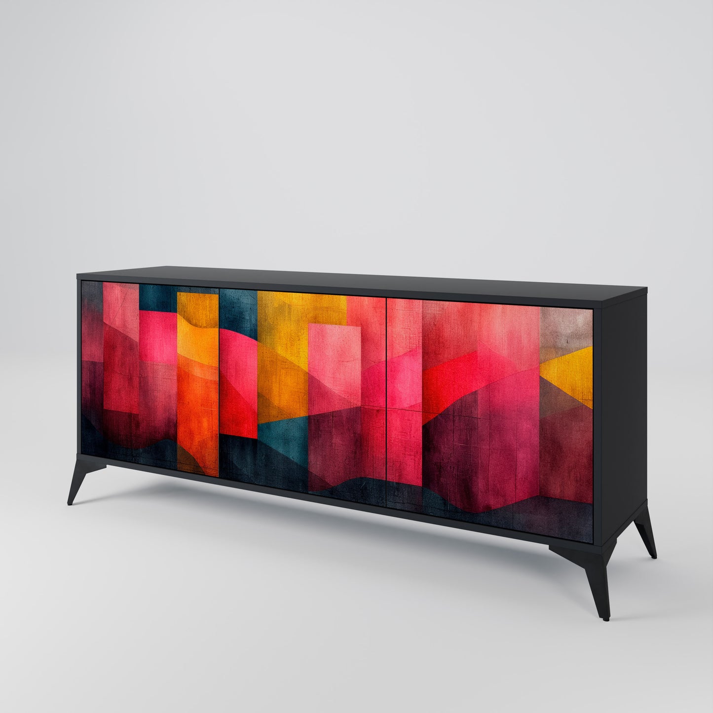 COLORFUL SOUNDS 3-Door Sideboard in Black Finish