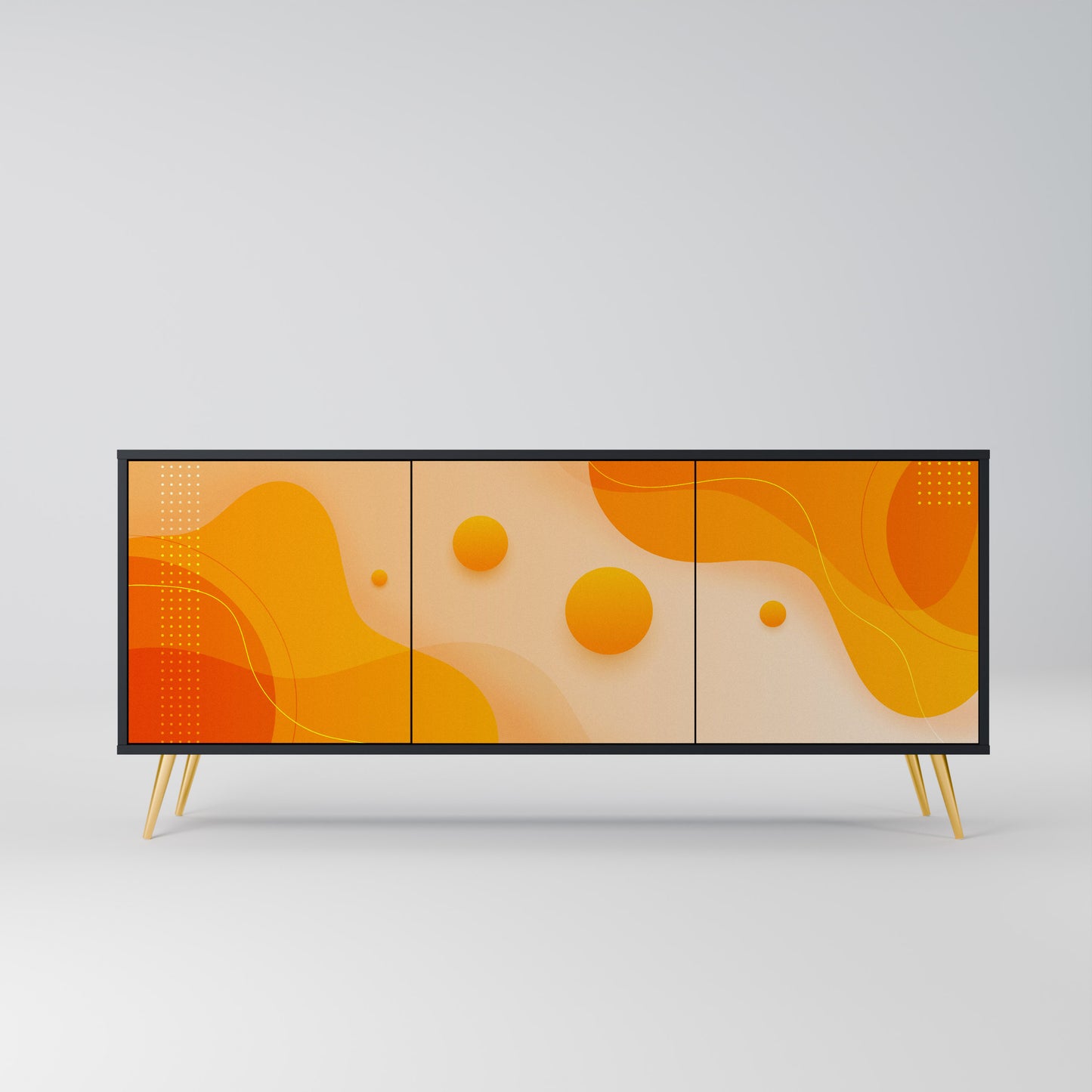ORANGE ORDNING 3-dörrars skänk i svart finish
