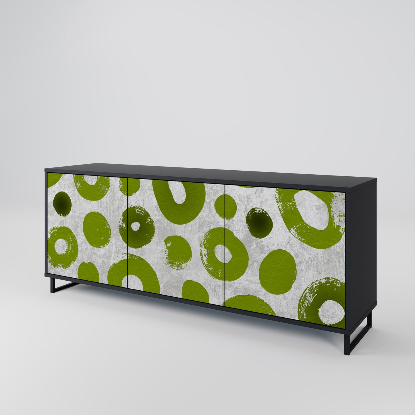 GREEN RHAPSODY 3-dörrars skänk i svart finish