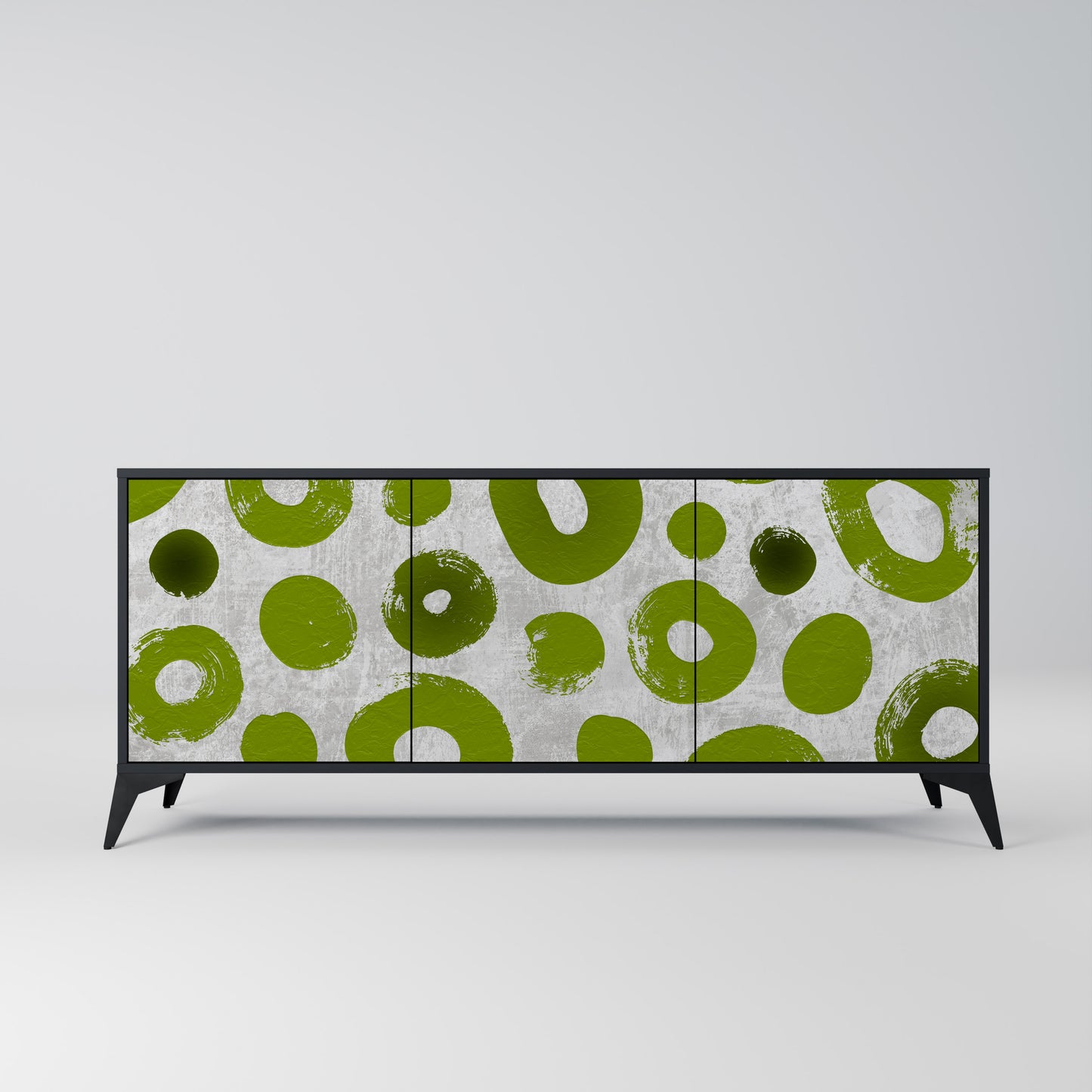 GREEN RHAPSODY 3-dörrars skänk i svart finish