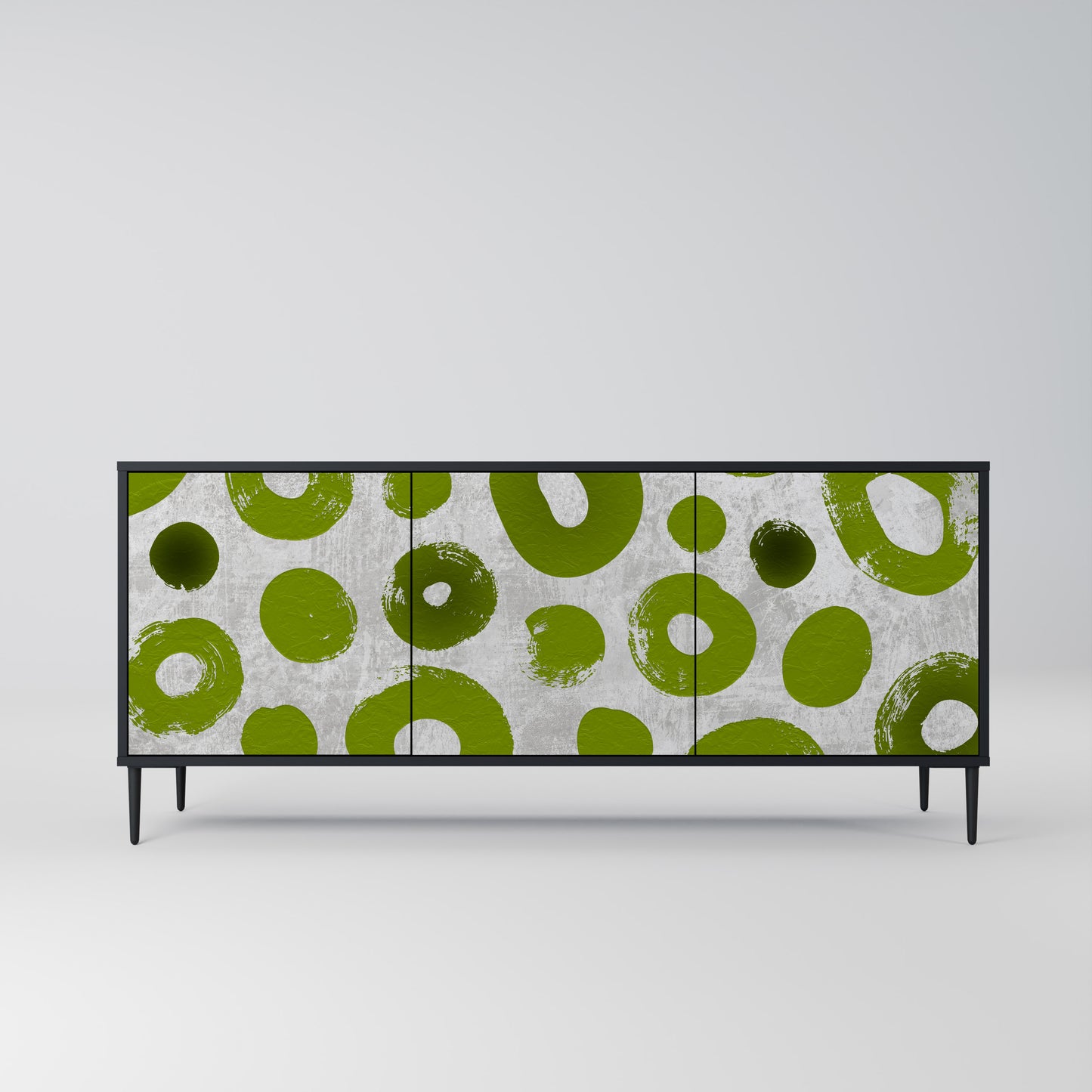GREEN RHAPSODY 3-dörrars skänk i svart finish