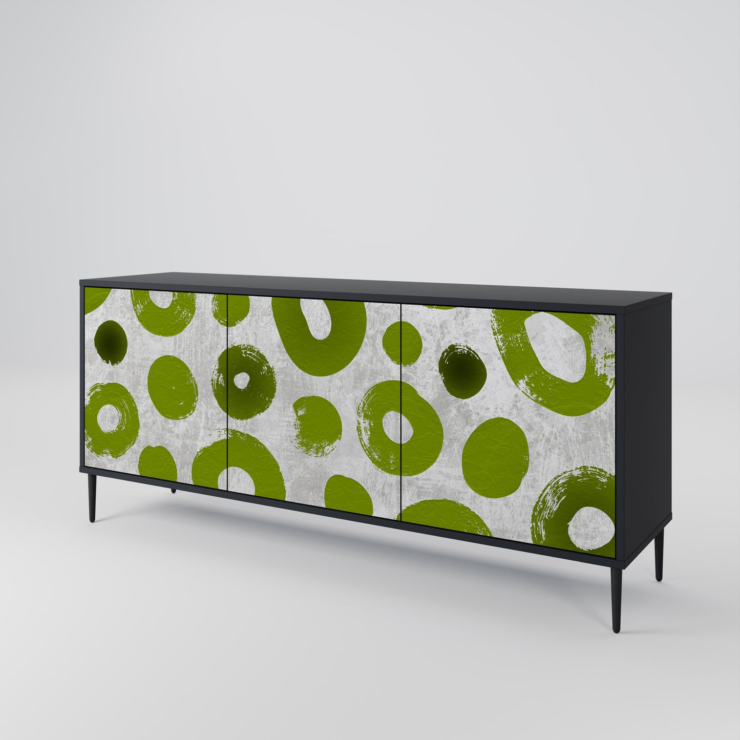 GREEN RHAPSODY 3-dörrars skänk i svart finish