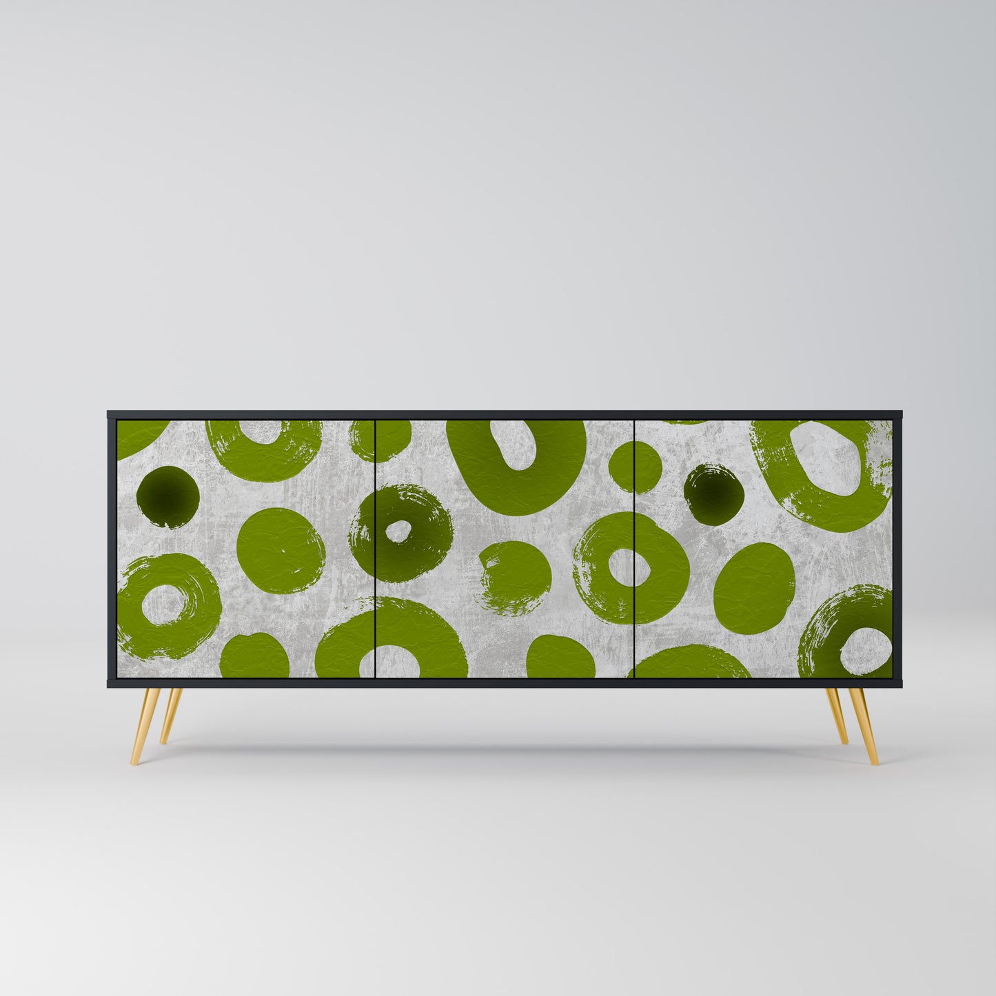 GREEN RHAPSODY 3-dörrars skänk i svart finish