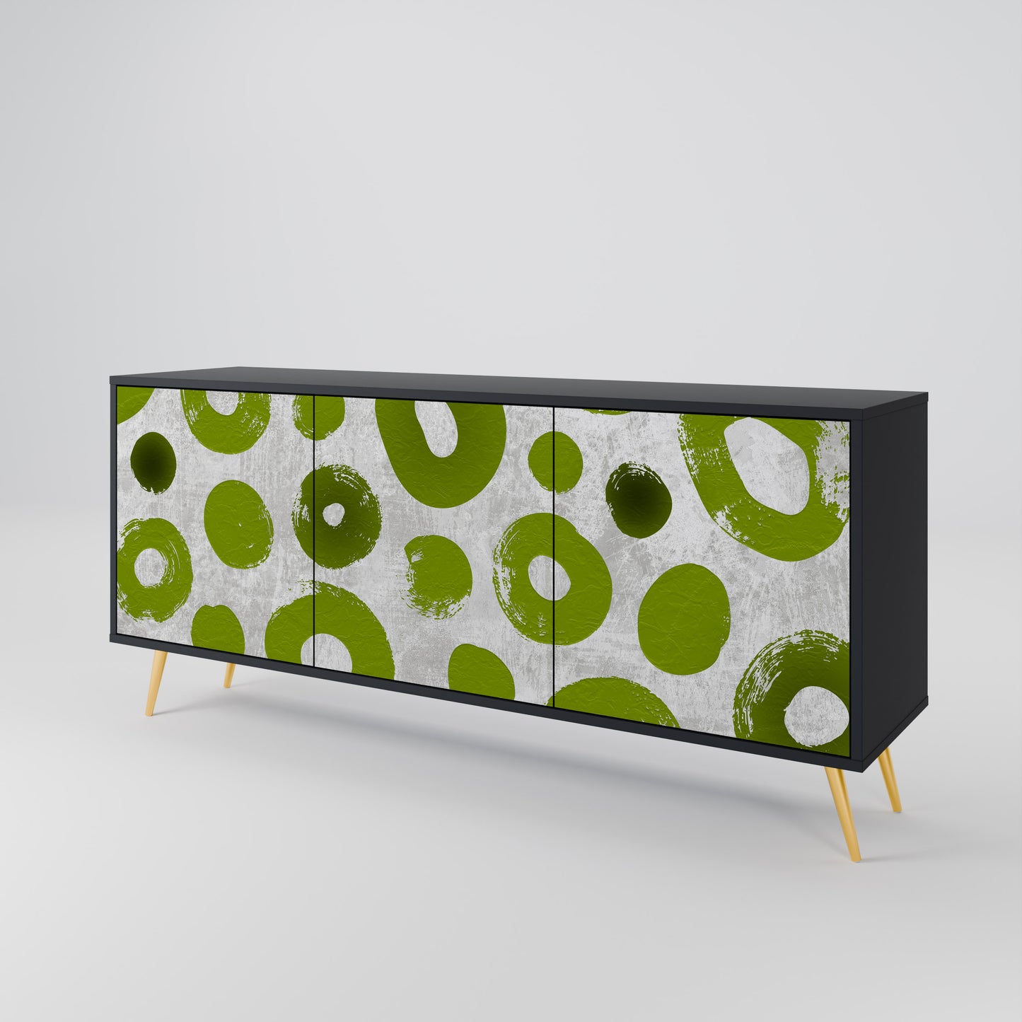 GREEN RHAPSODY 3-dörrars skänk i svart finish