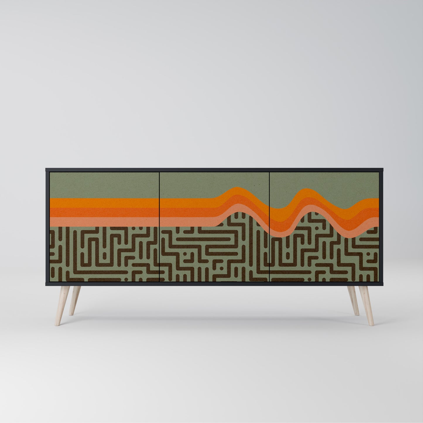 SIMPLE SOLUTIONS 3-Door Sideboard in Black Finish