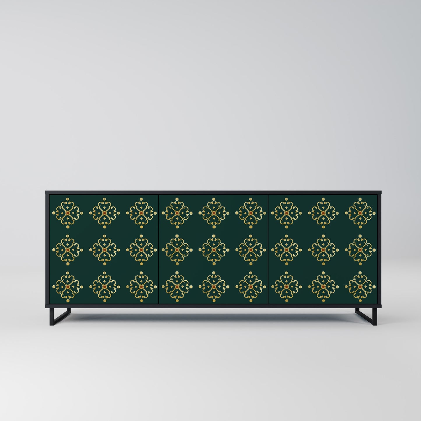 ROYAL MEDALLION 3-dörrars skänk i svart finish