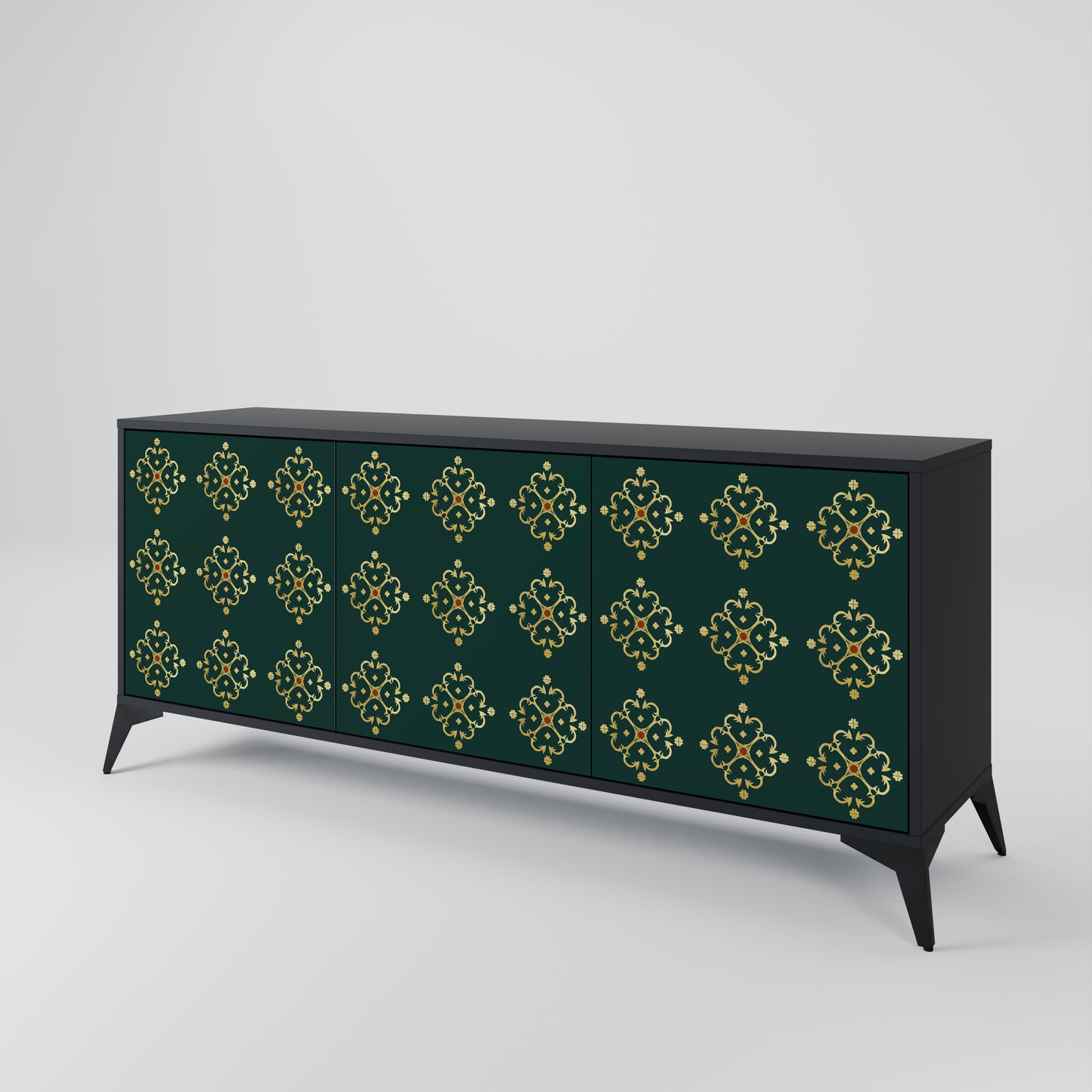 ROYAL MEDALLION 3-dörrars skänk i svart finish
