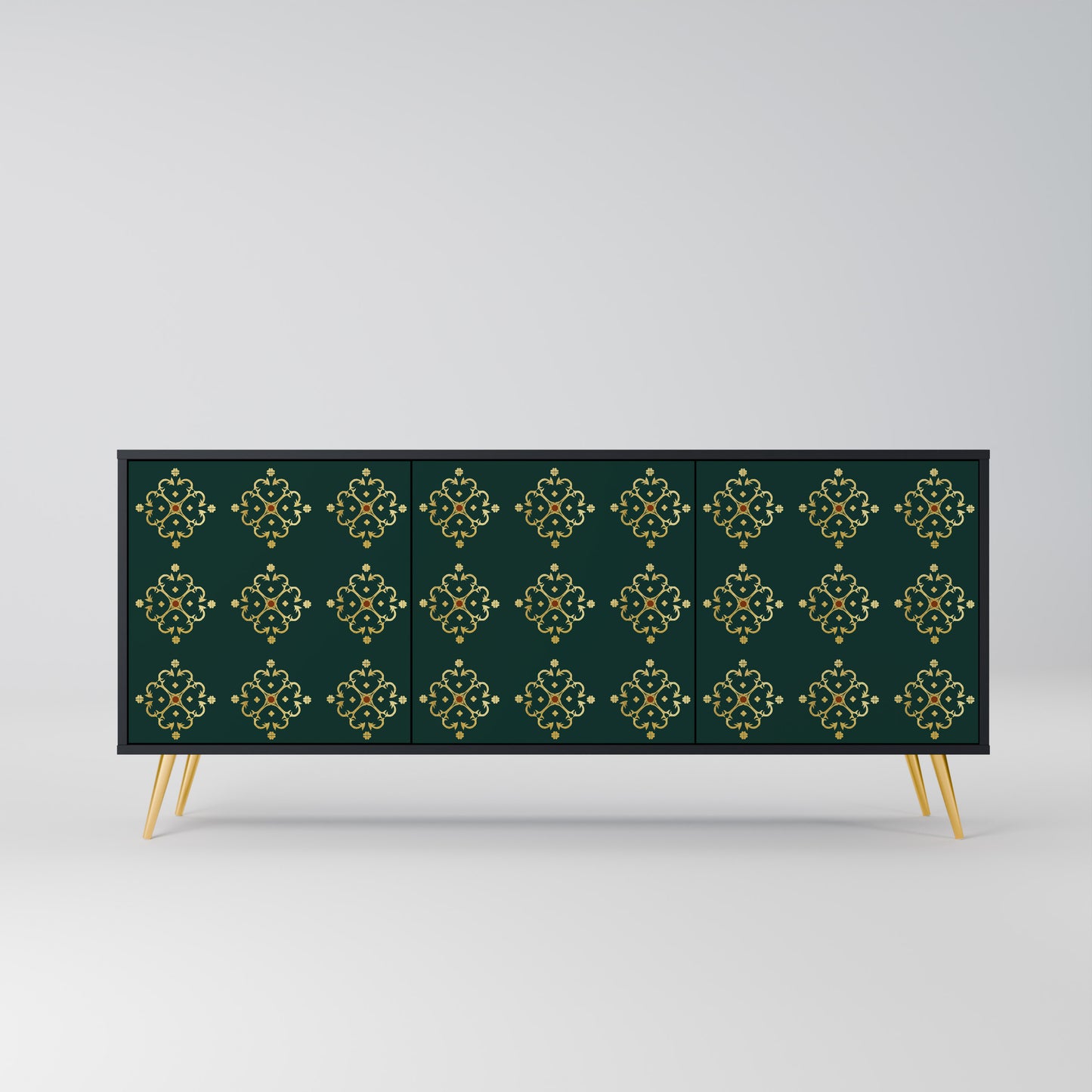 ROYAL MEDALLION 3-dörrars skänk i svart finish