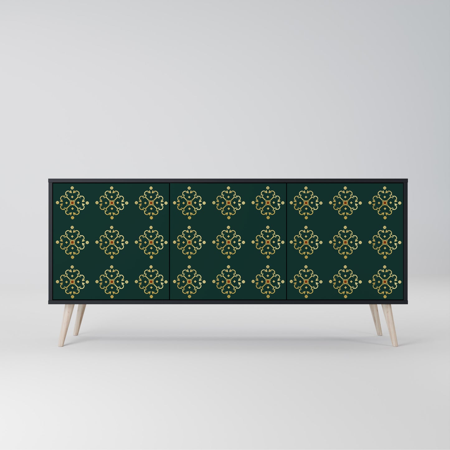 ROYAL MEDALLION 3-dörrars skänk i svart finish