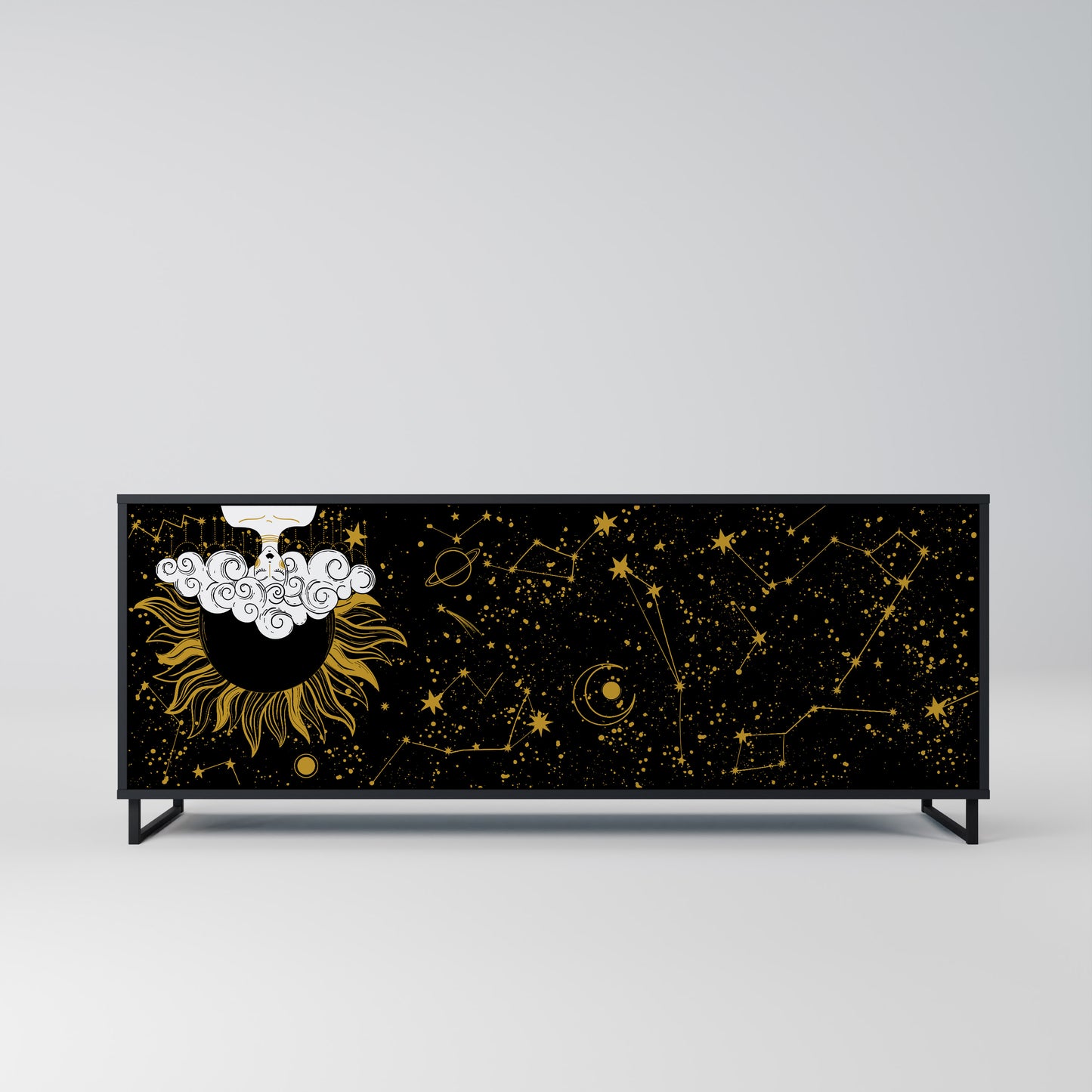 STELLAR CONSTELLATIONS 3-dörrars skänk i svart finish