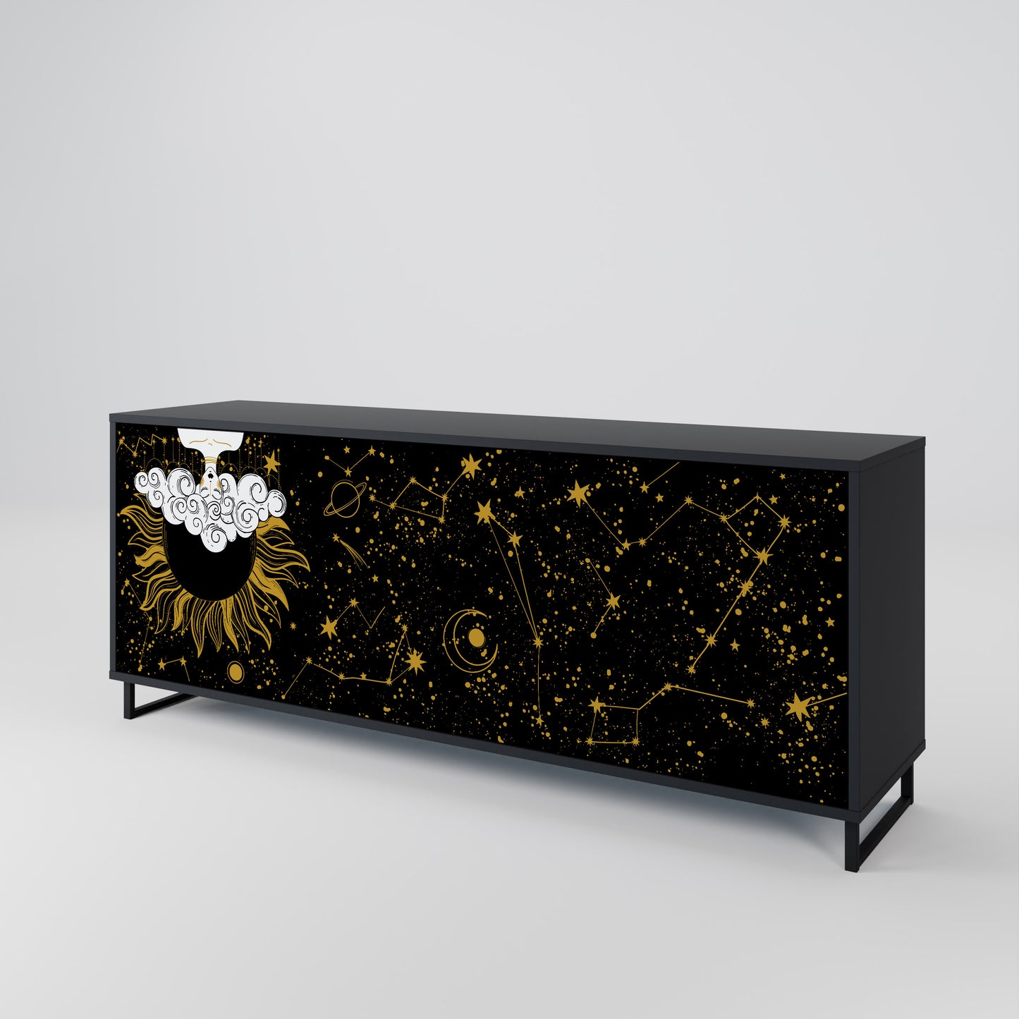 STELLAR CONSTELLATIONS 3-dörrars skänk i svart finish