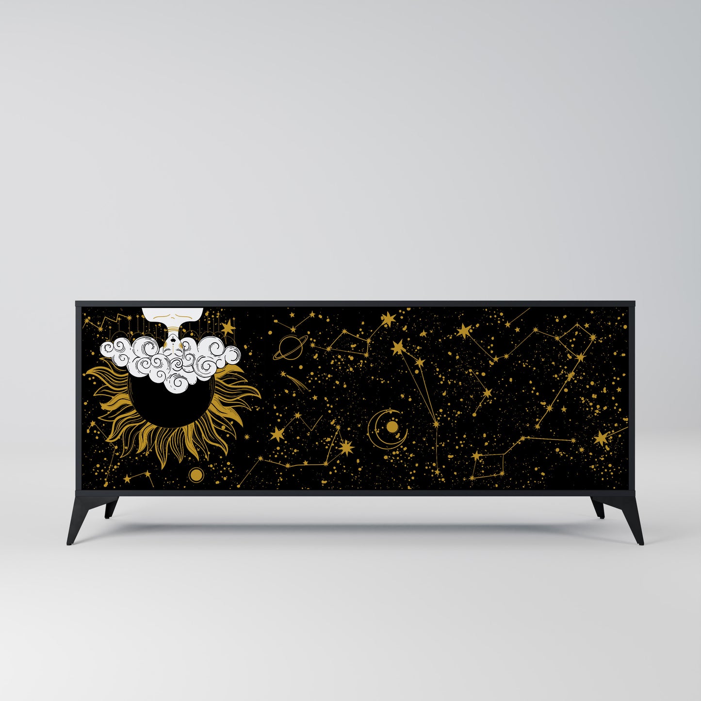 STELLAR CONSTELLATIONS 3-dörrars skänk i svart finish