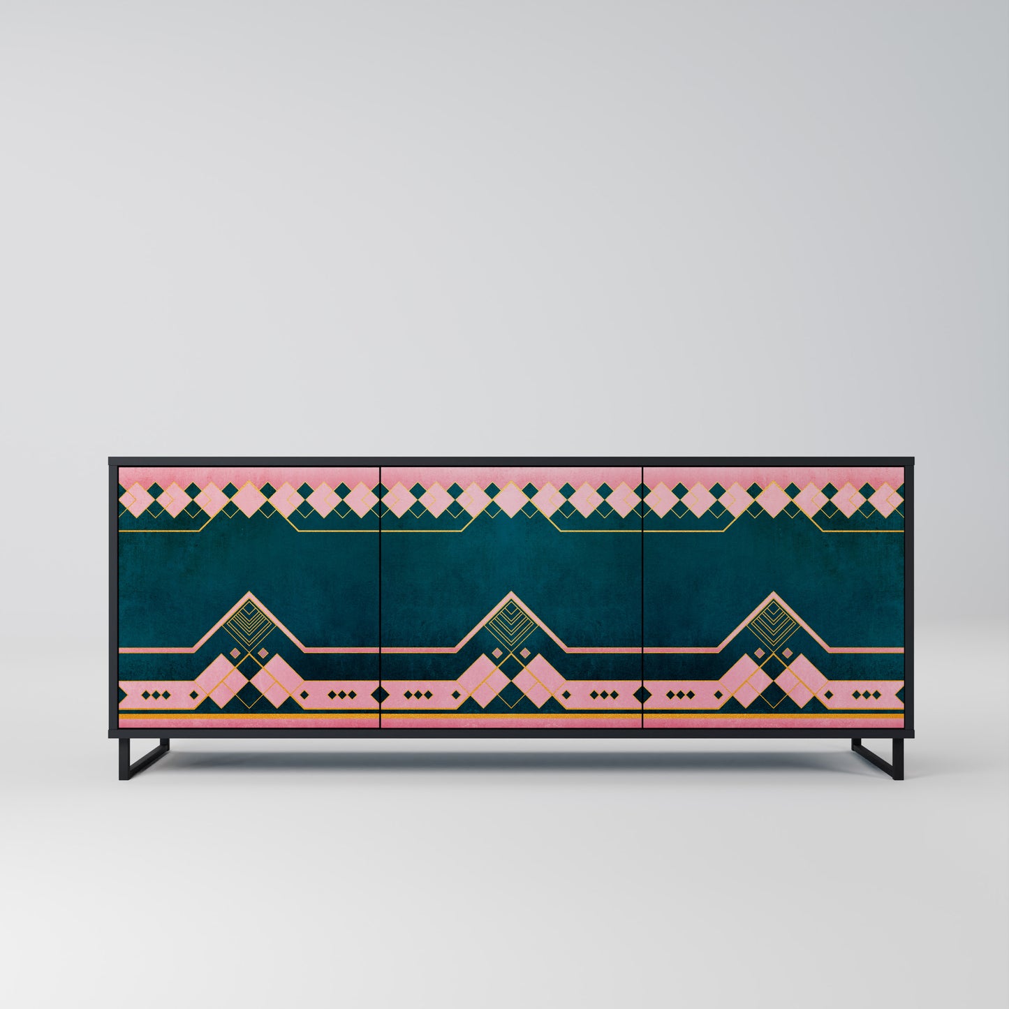 ROYAL COMPOSITION 3-dörrars skänk i svart finish