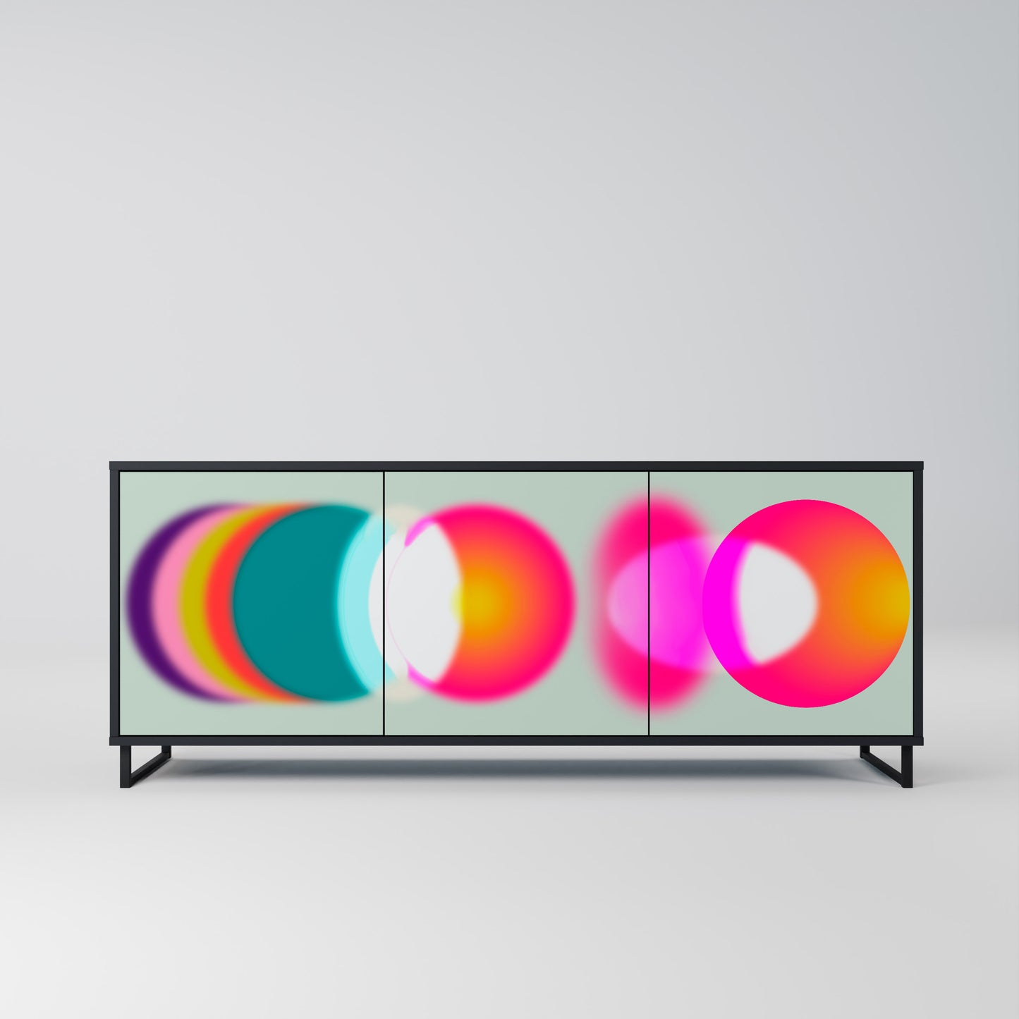 SYMPHONY OF COLOURS 3-dörrars skänk i svart finish