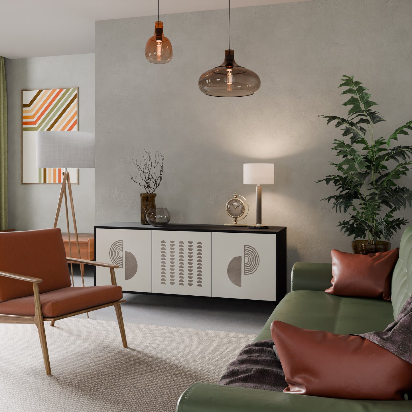 HARMONY ESSENCE 3-dörrars skänk i svart finish