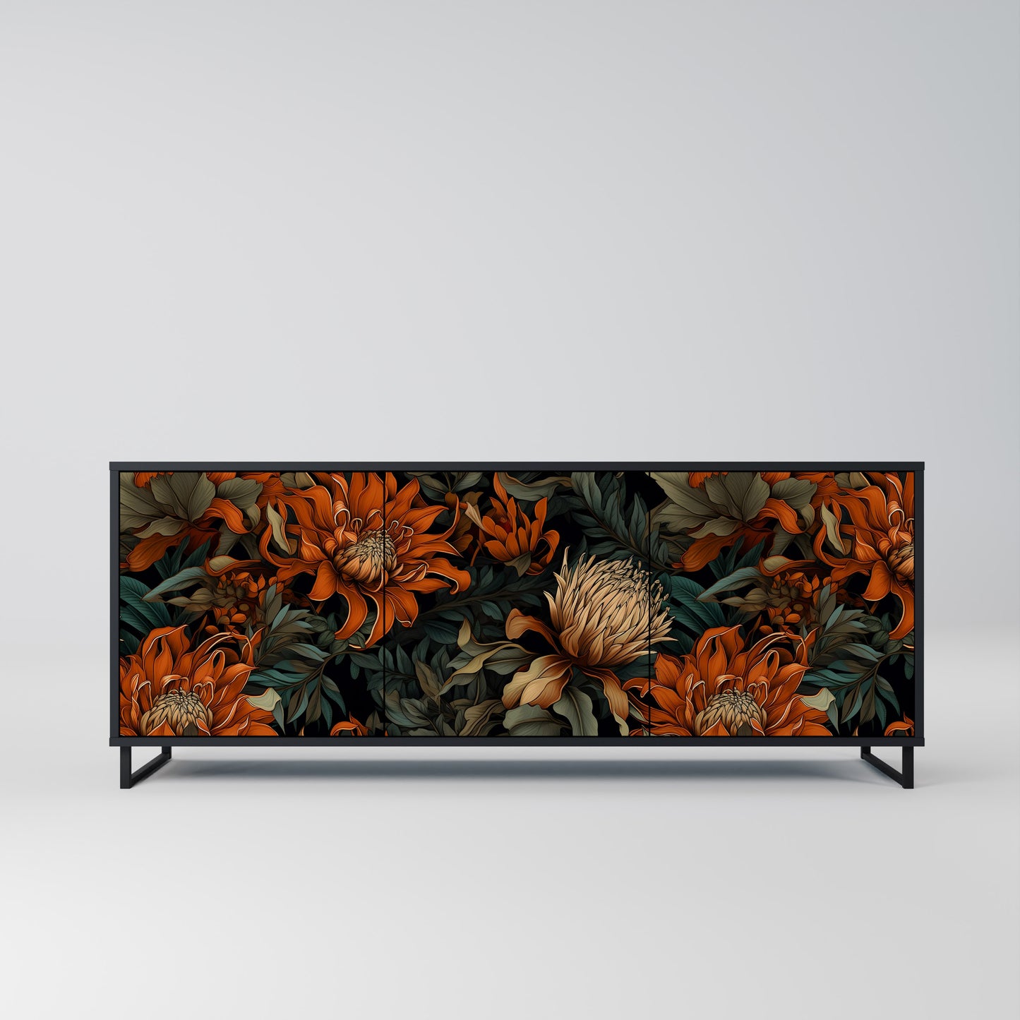 DAWN BLOOM 3-dörrars skänk i svart finish