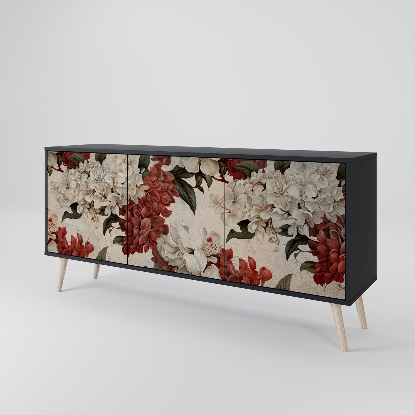 EPHEMERAL DAYS 3-Door Sideboard in Black Finish