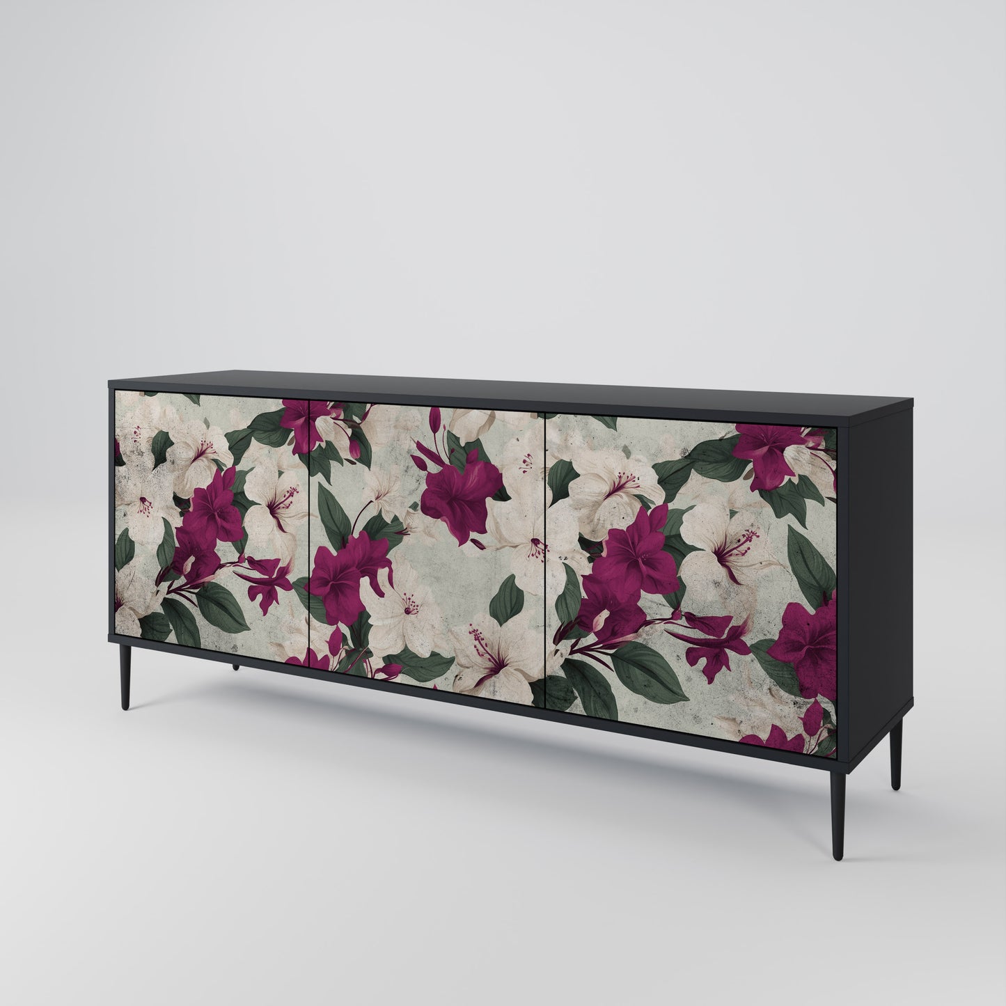 FLOWERET DREAM 3-Door Sideboard in Black Finish