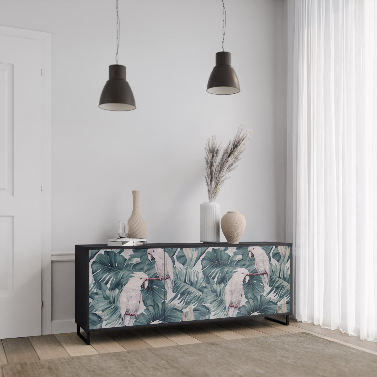 POPINJAY LOOK 3-dörrars skänk i svart finish
