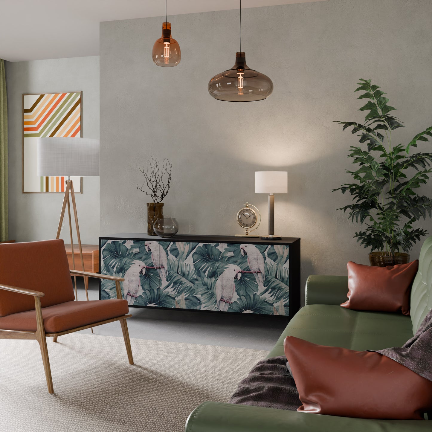POPINJAY LOOK 3-dörrars skänk i svart finish