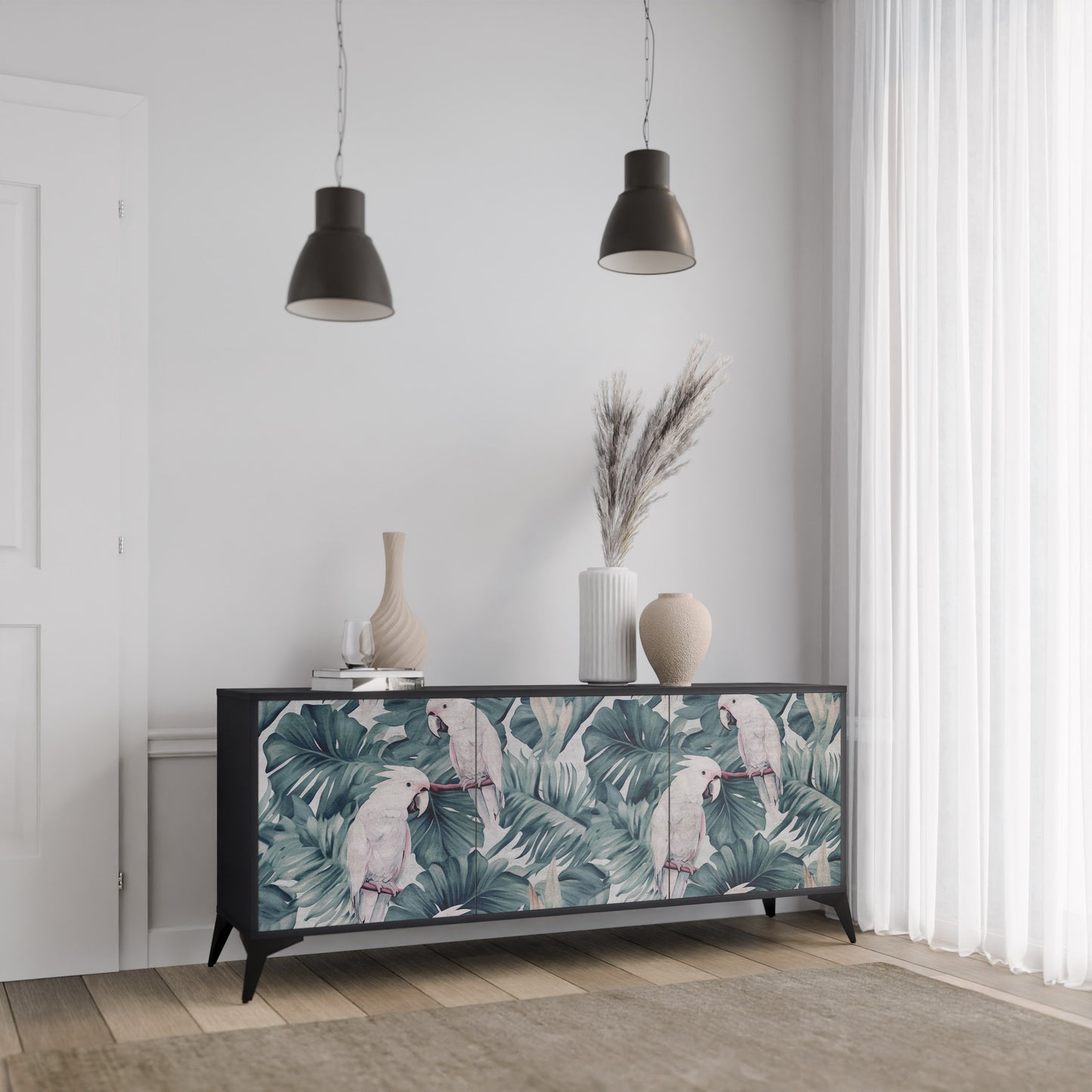 POPINJAY LOOK 3-dörrars skänk i svart finish