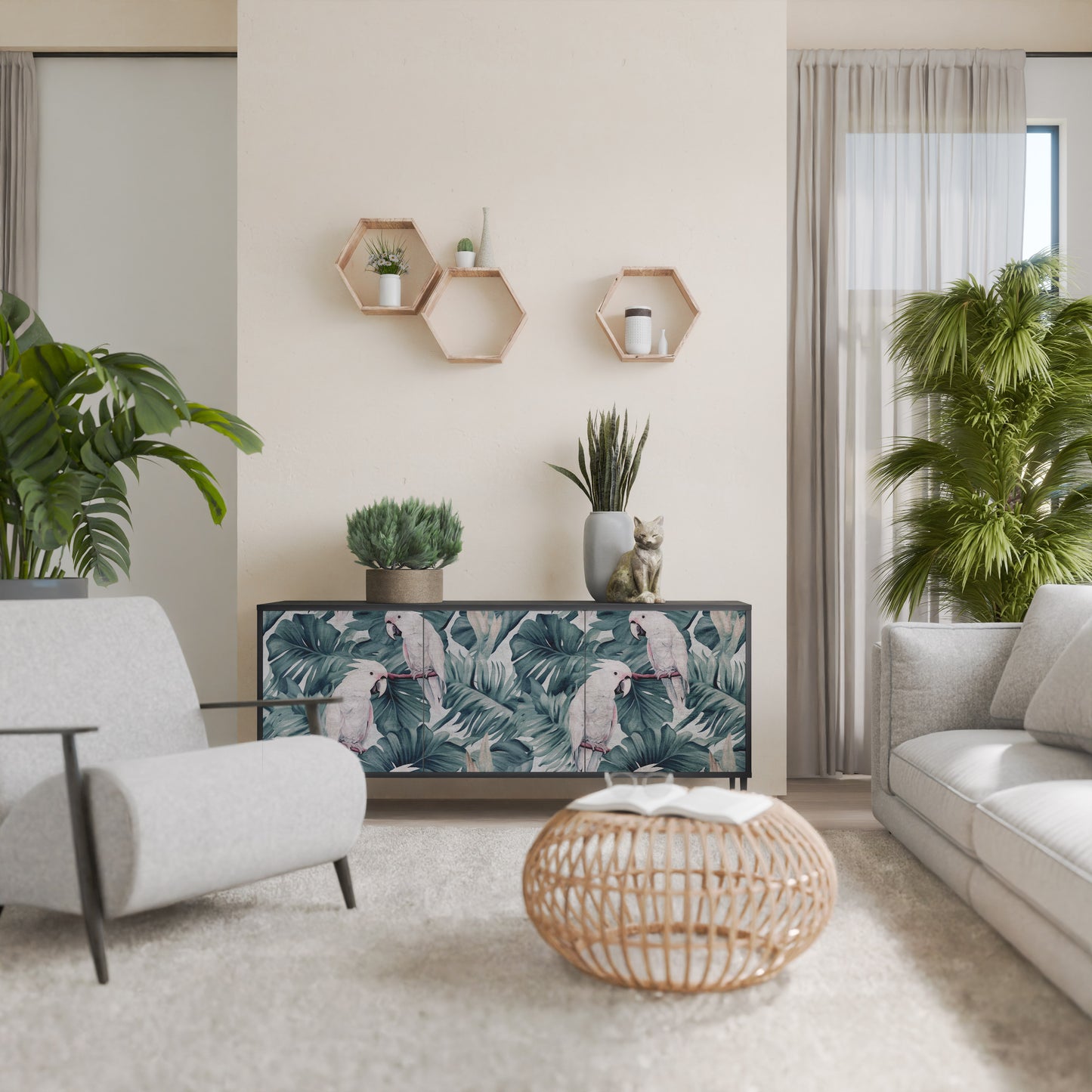 POPINJAY LOOK 3-dörrars skänk i svart finish