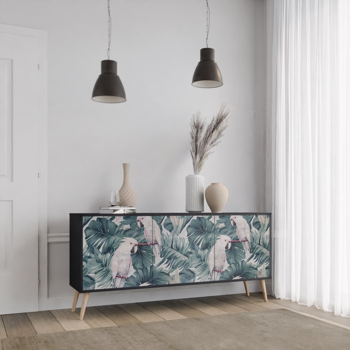 POPINJAY LOOK 3-dörrars skänk i svart finish