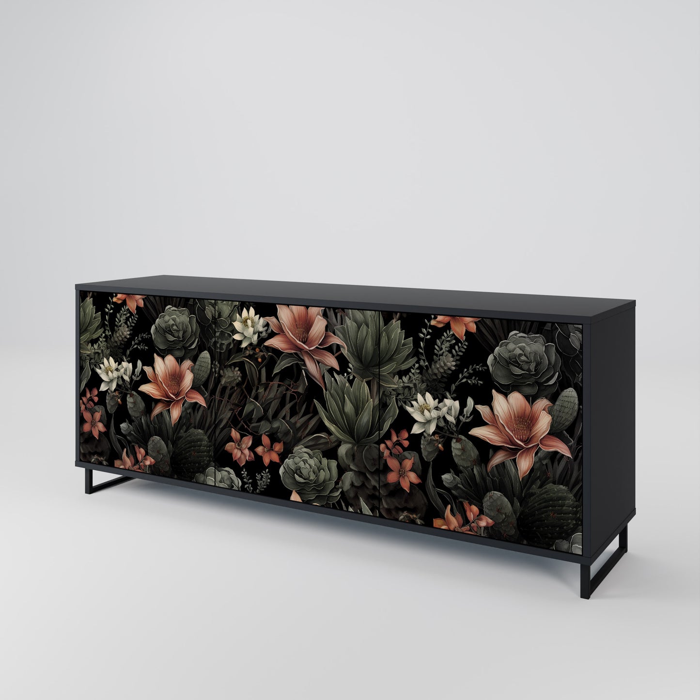 SECRET VERDURE 3-dörrars skänk i svart finish
