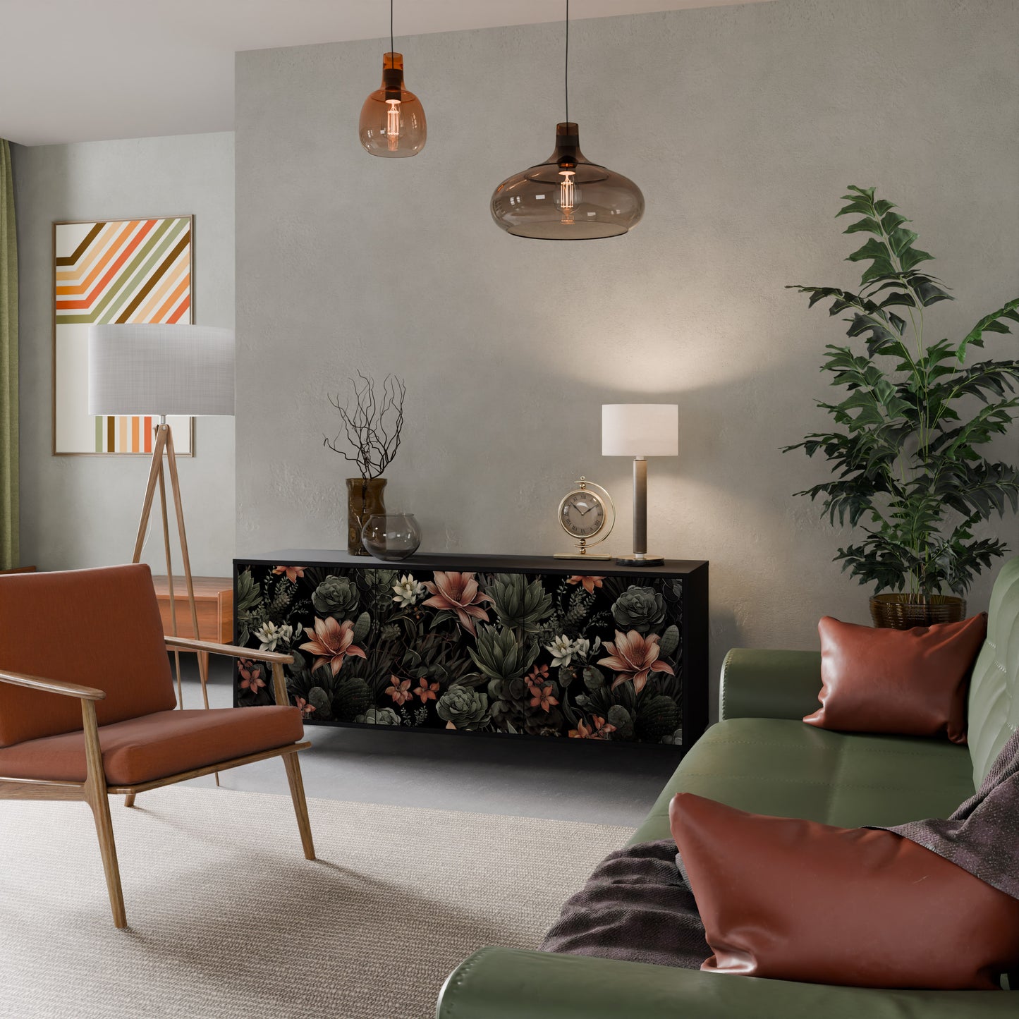 SECRET VERDURE 3-dörrars skänk i svart finish