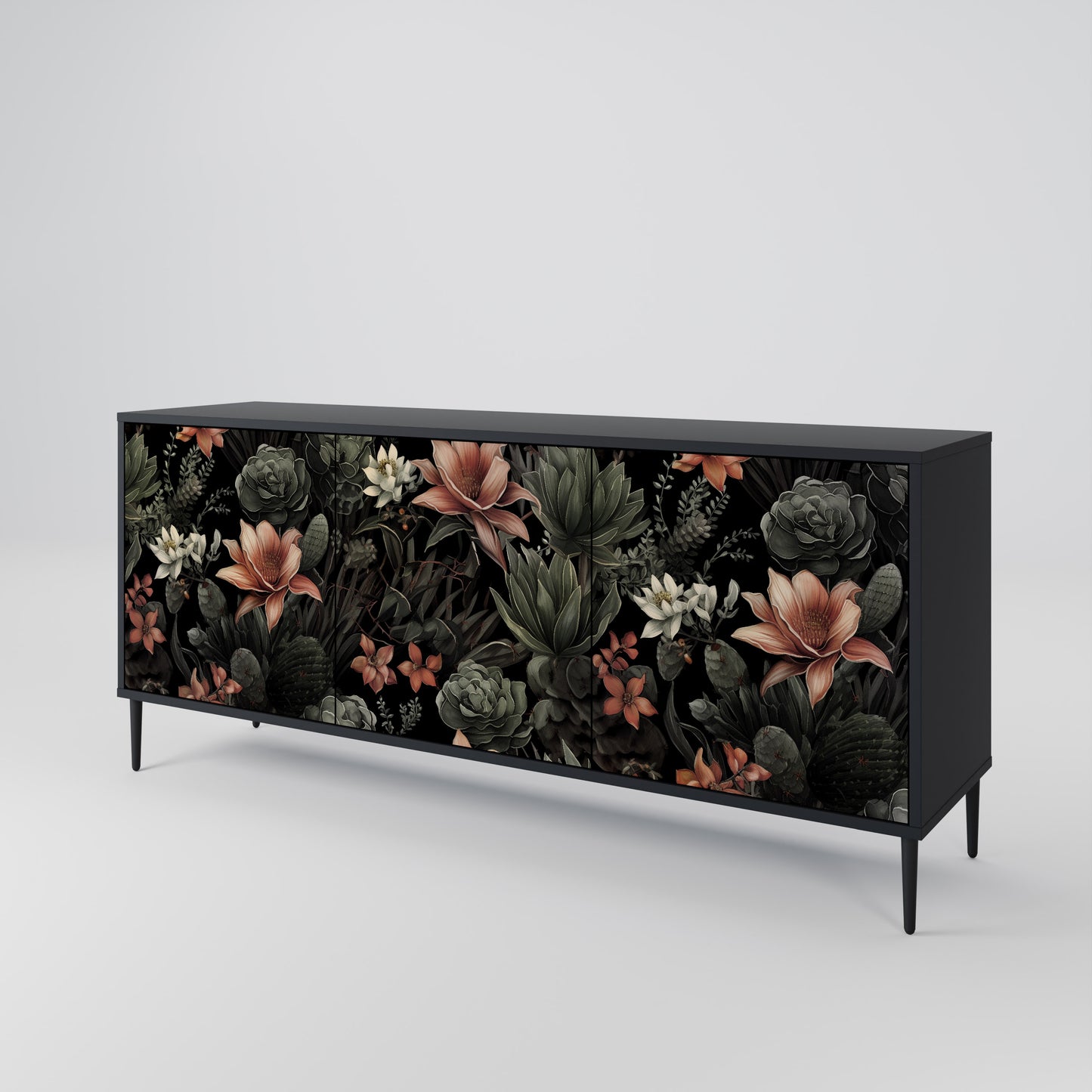 SECRET VERDURE 3-dörrars skänk i svart finish