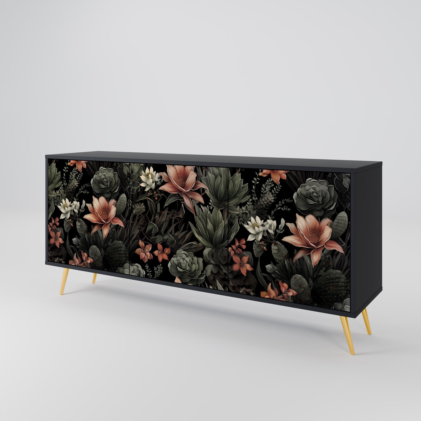SECRET VERDURE 3-dörrars skänk i svart finish