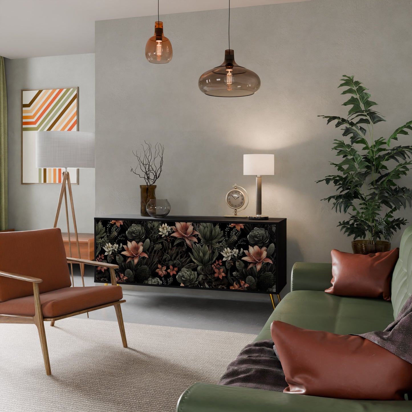 SECRET VERDURE 3-dörrars skänk i svart finish
