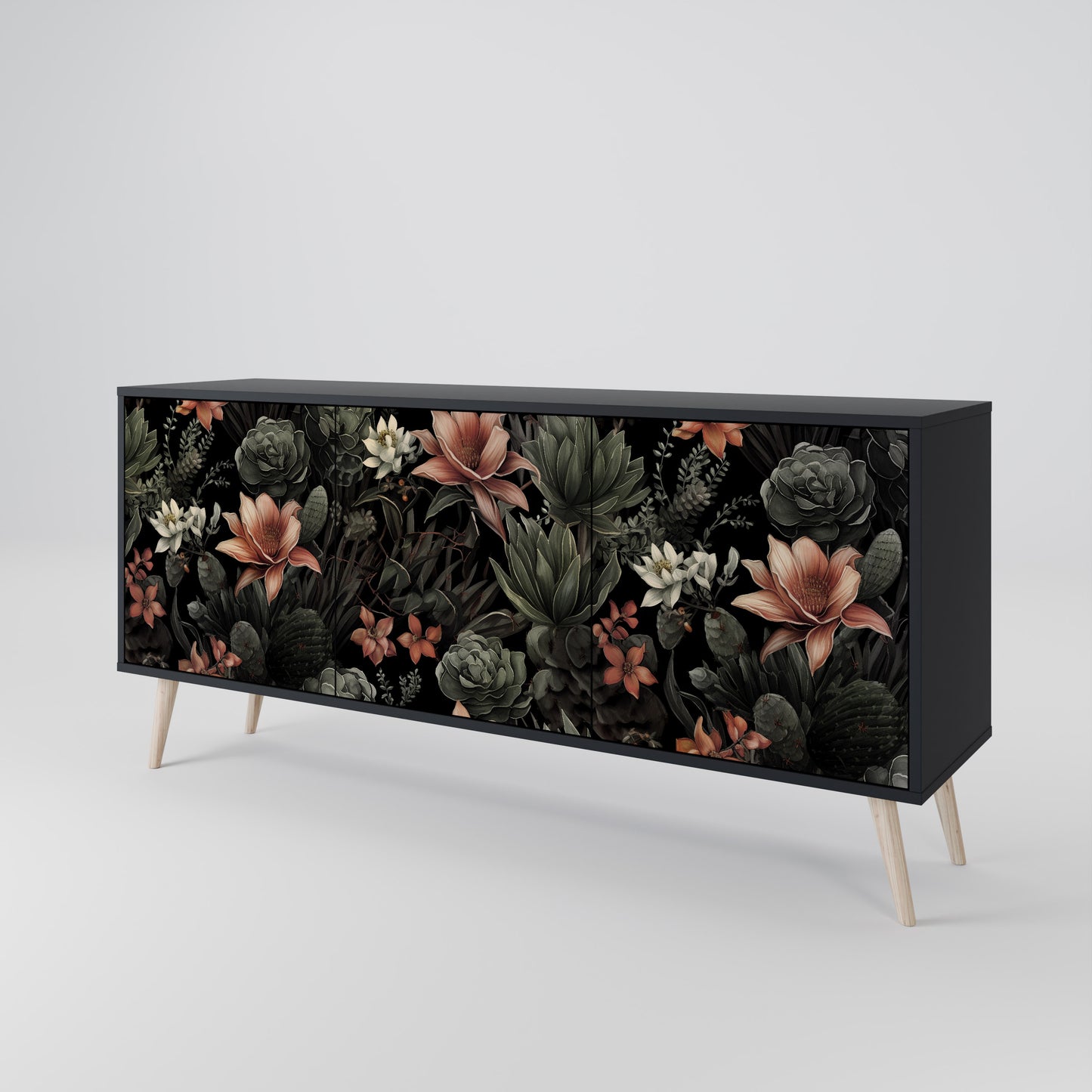SECRET VERDURE 3-dörrars skänk i svart finish